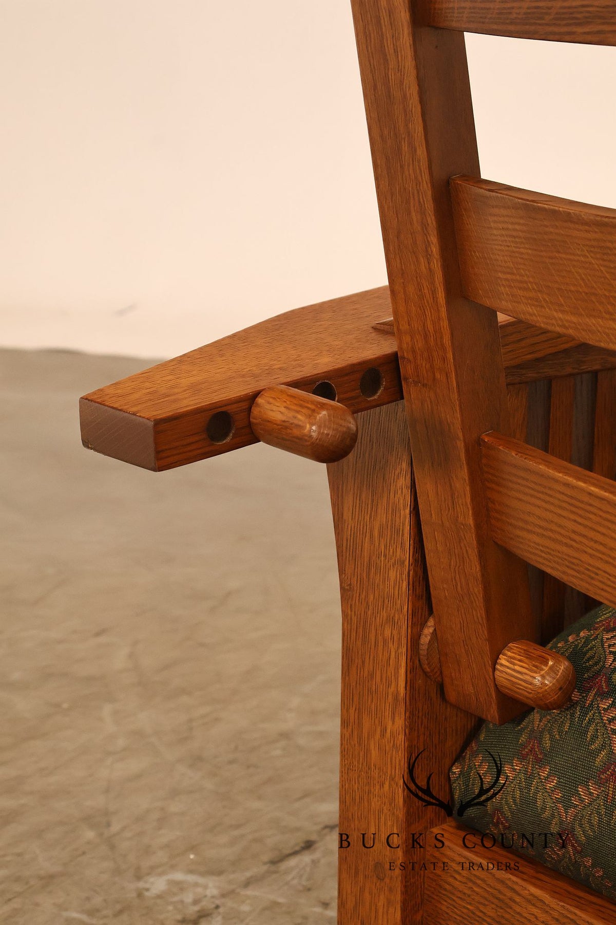 Stickley Mission Collection Oak Bent Arm Morris Chair