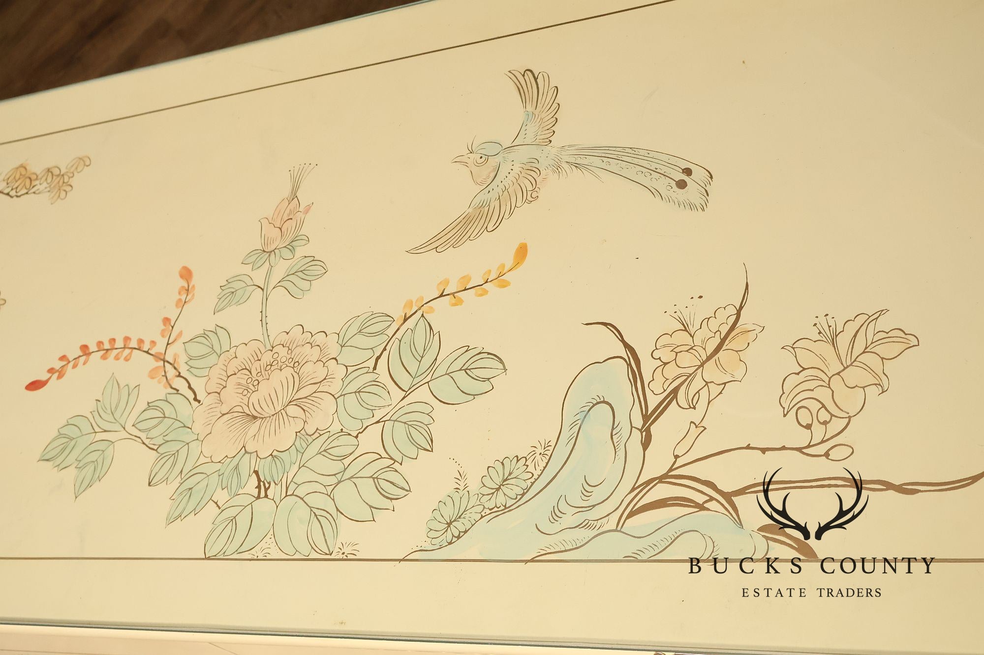 Painted Chinoiserie Style Dresser With Brass Hardware