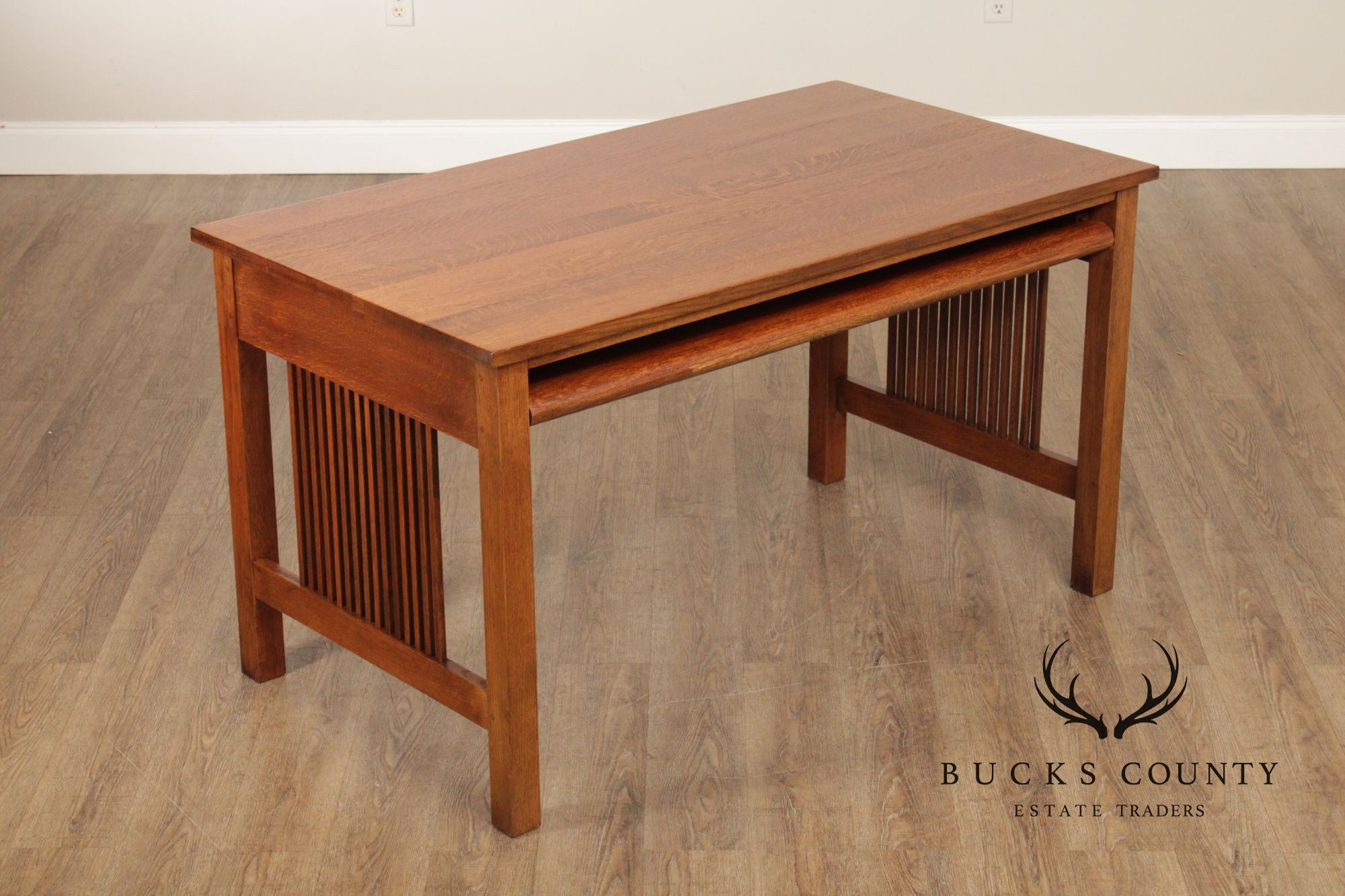 Stickley Mission Collection Oak Spindle Desk
