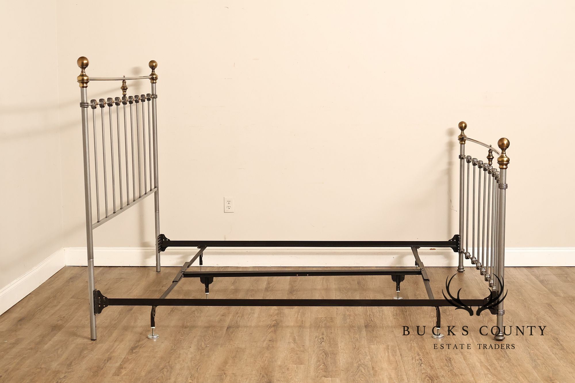 Contemporary Iron And Brass King Size Metal Bed Frame