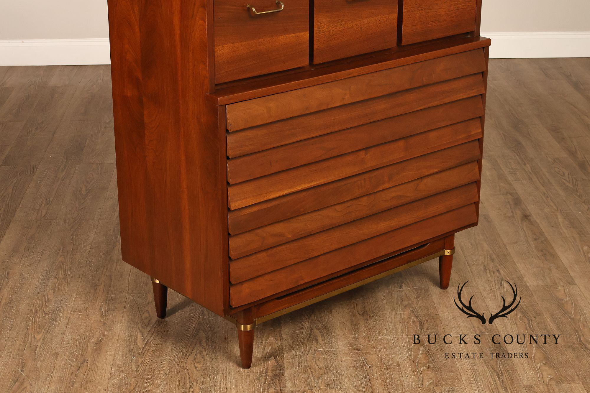 American Of Martinsville Mid Century Modern Walnut High Chest