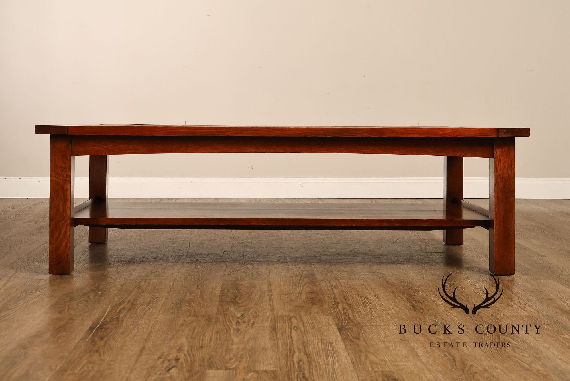Stickley Mission Collection Oversized Oak Tile Top Coffee Table