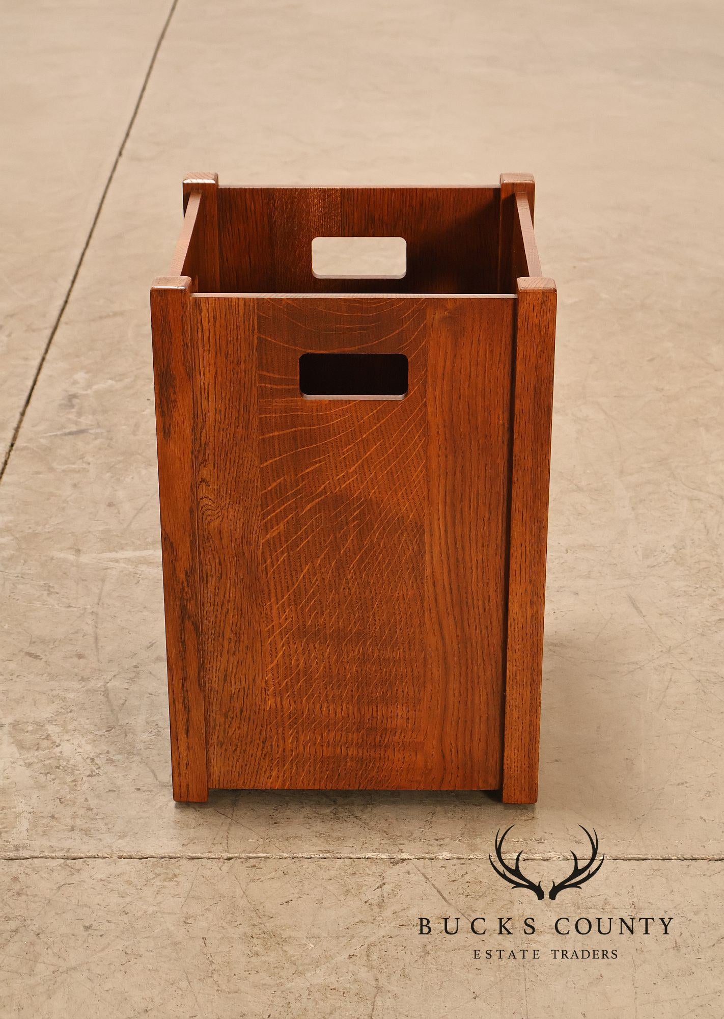 Stickley Mission Collection Oak Wastebasket