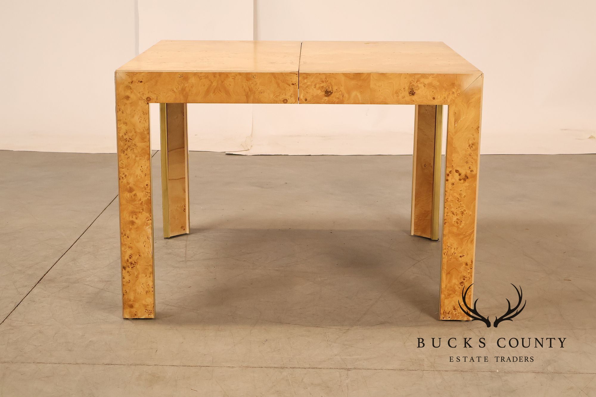 Thomasville Burl Wood Square Dining Table With 2 Leaves