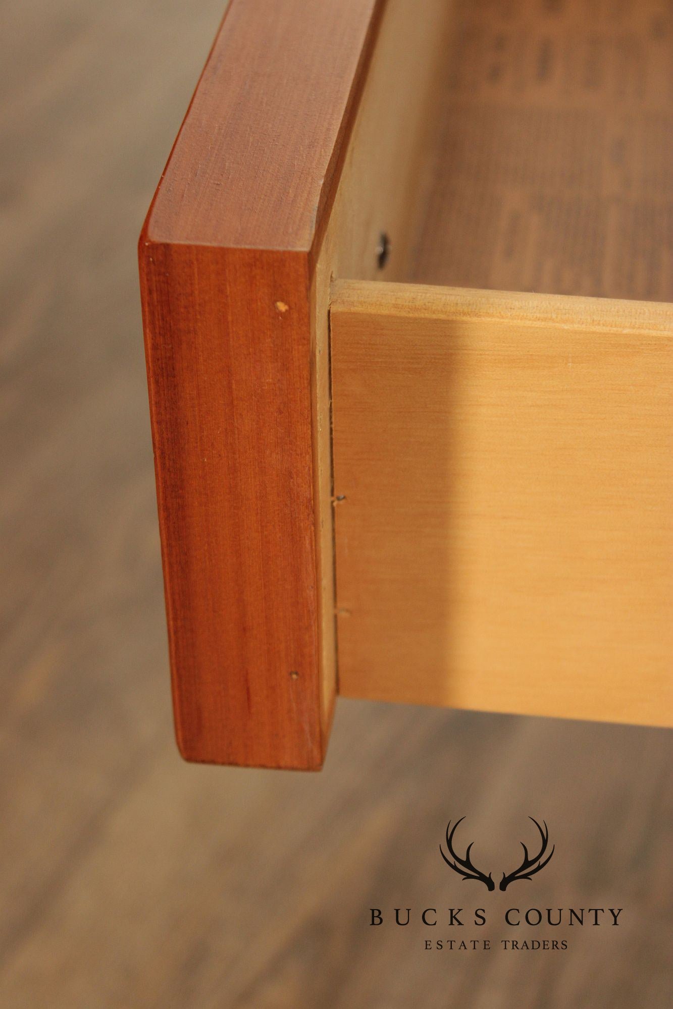 Stanley Furniture Pine and Wicker Side Table Nightstand