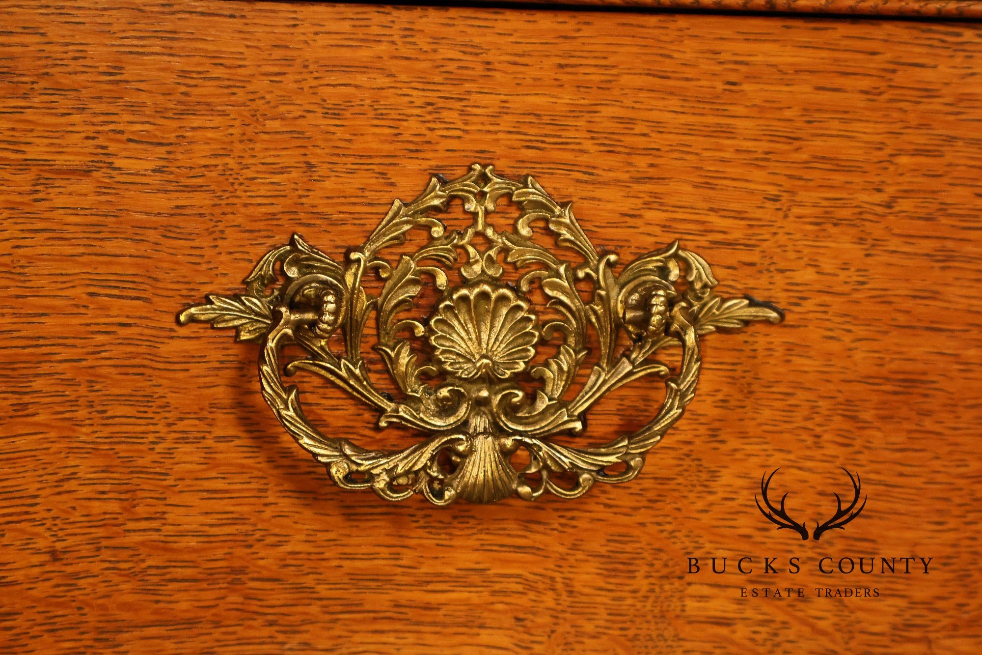 Antique Renaissance Revival Oak Sideboard with Mirrored Back