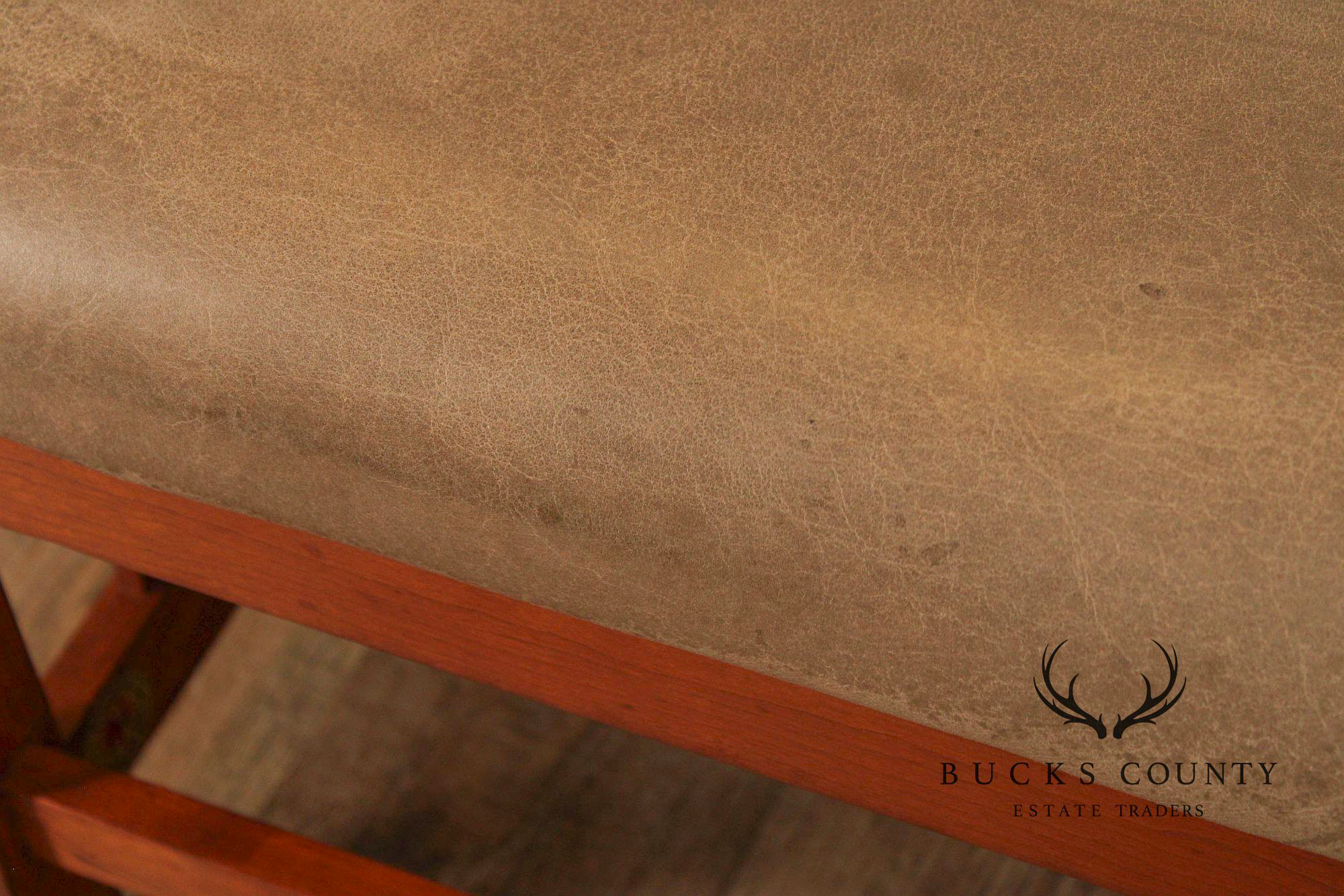 Stickley Mission Collection Cherry and Leather Footstool