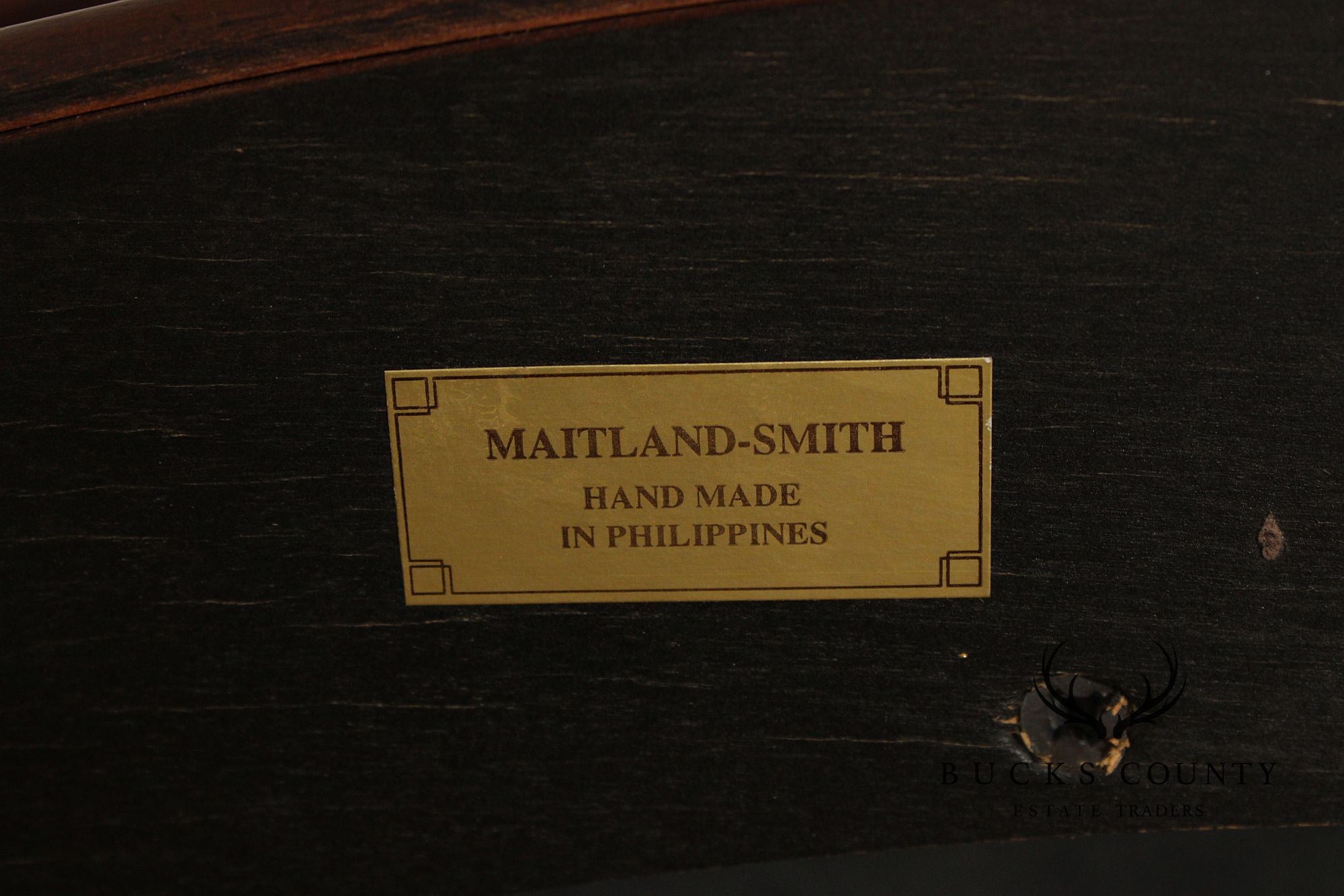 Maitland Smith Marble Top Mahogany Center Table