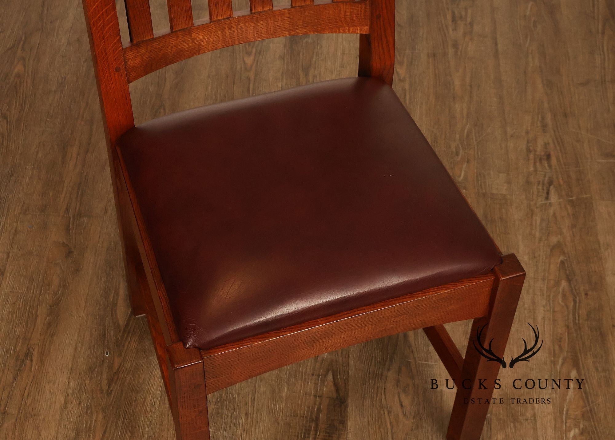 Stickley Mission Collection Set Of Four Oak Dining Side Chairs