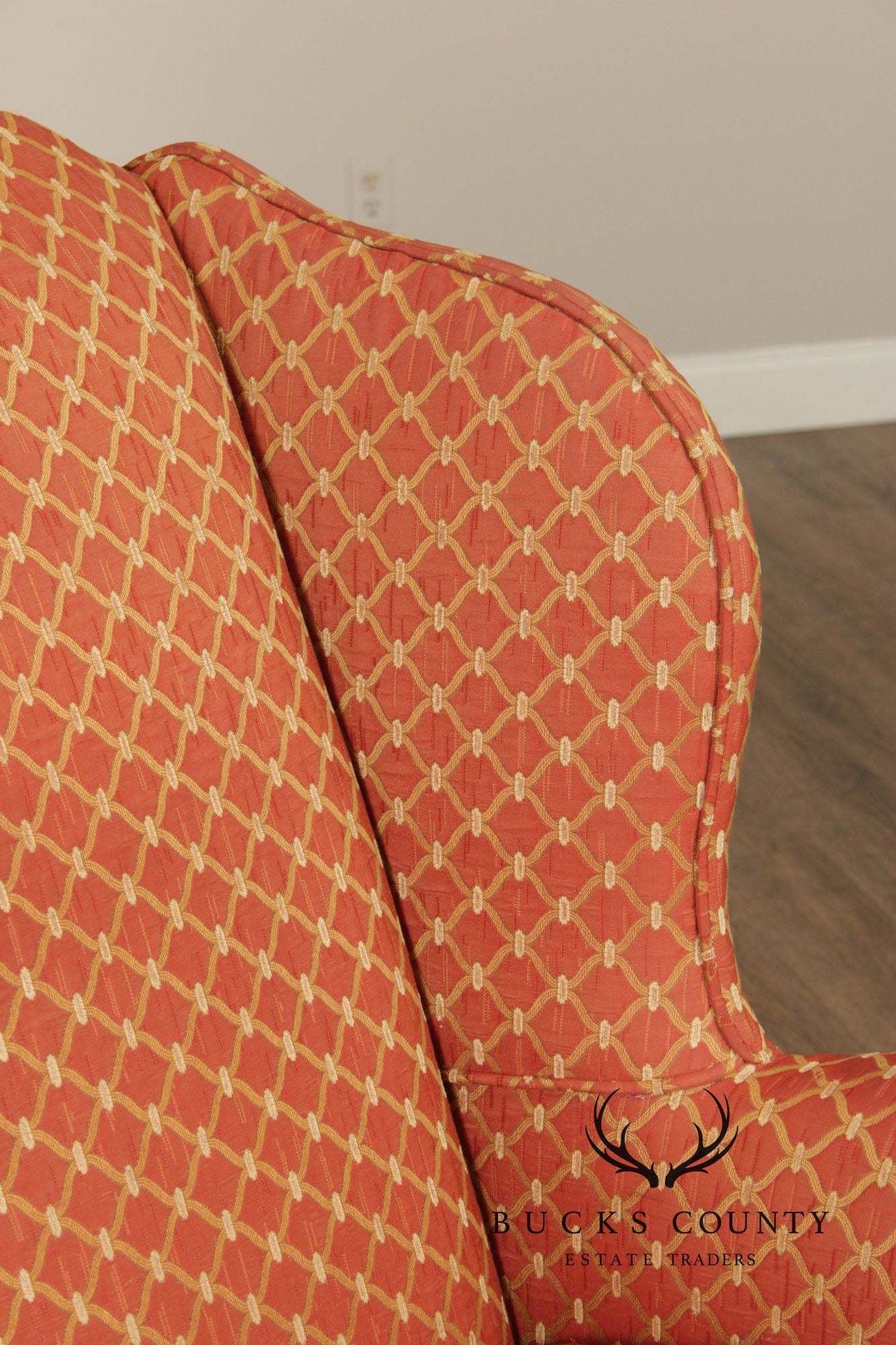 KINDEL WINTERTHUR COLLECTION CHIPPENDALE STYLE MAHOGANY WING CHAIR
