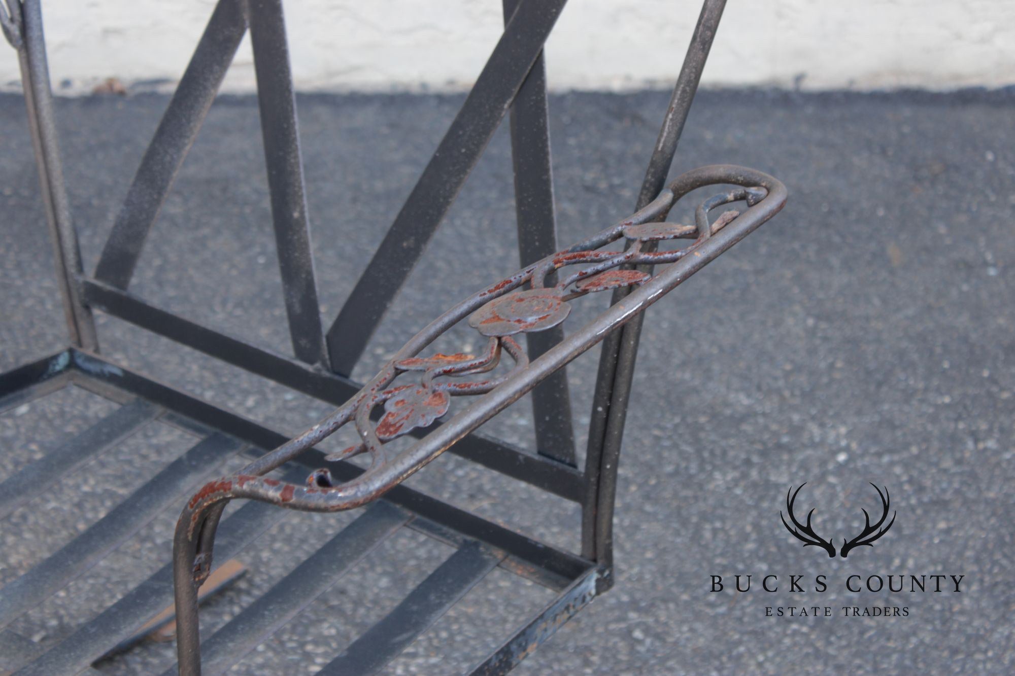 Woodard 'Chantilly Rose' Wrought Iron Outdoor Lounge Chair and Ottoman