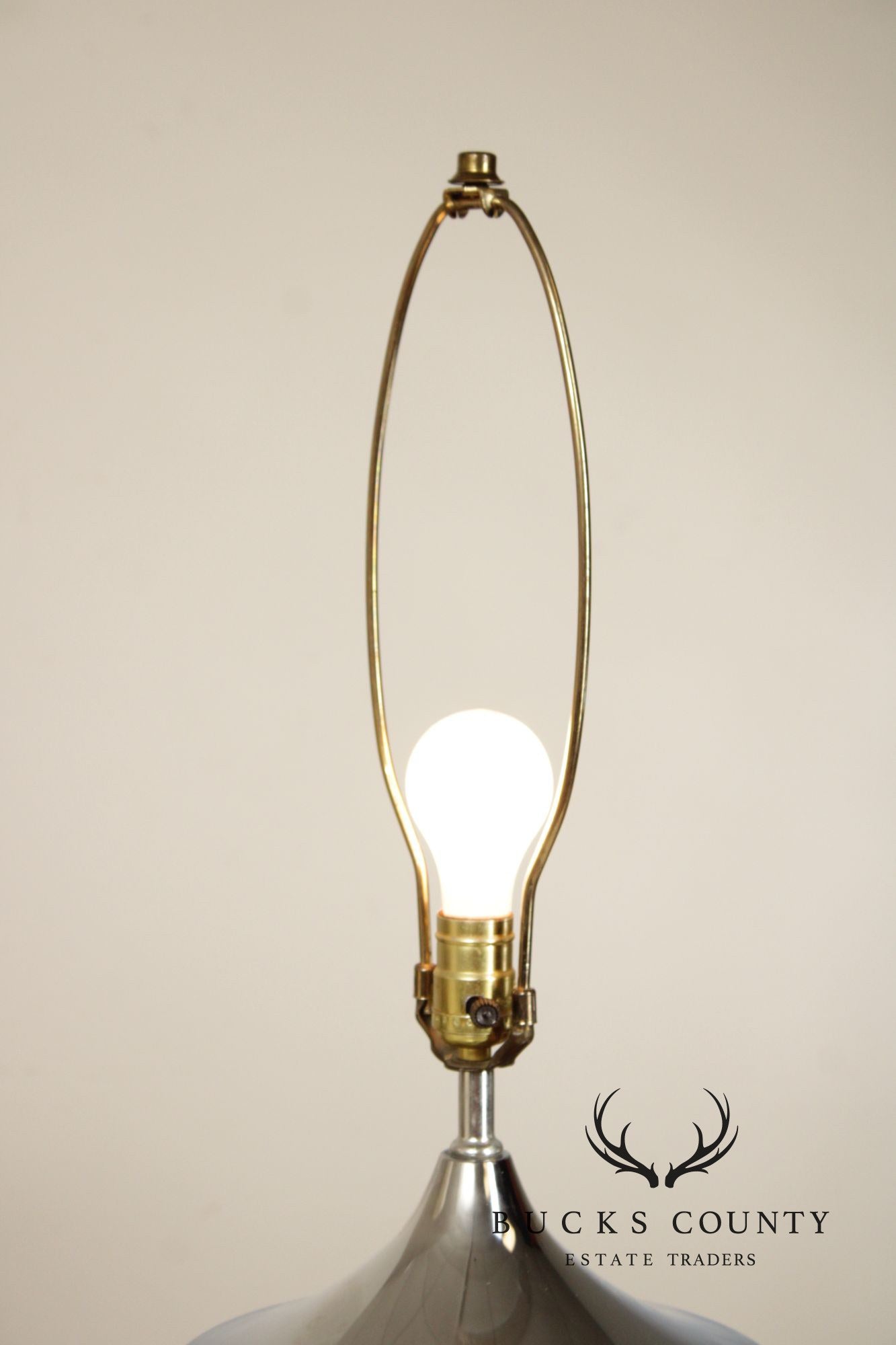 Mid Century Modern Pair of Cork Table Lamps