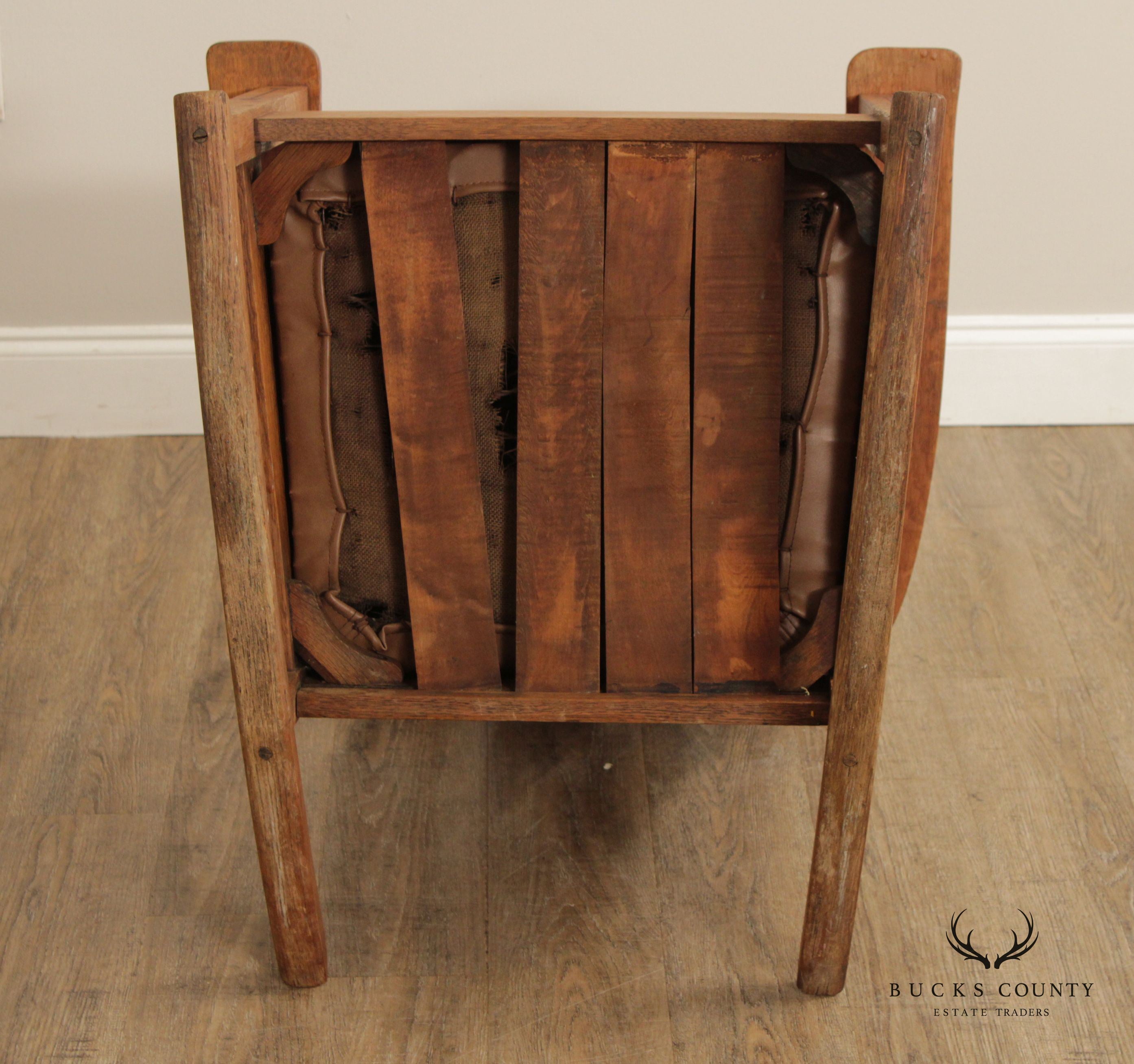 Limbert Mission Inlaid Oak Rocker