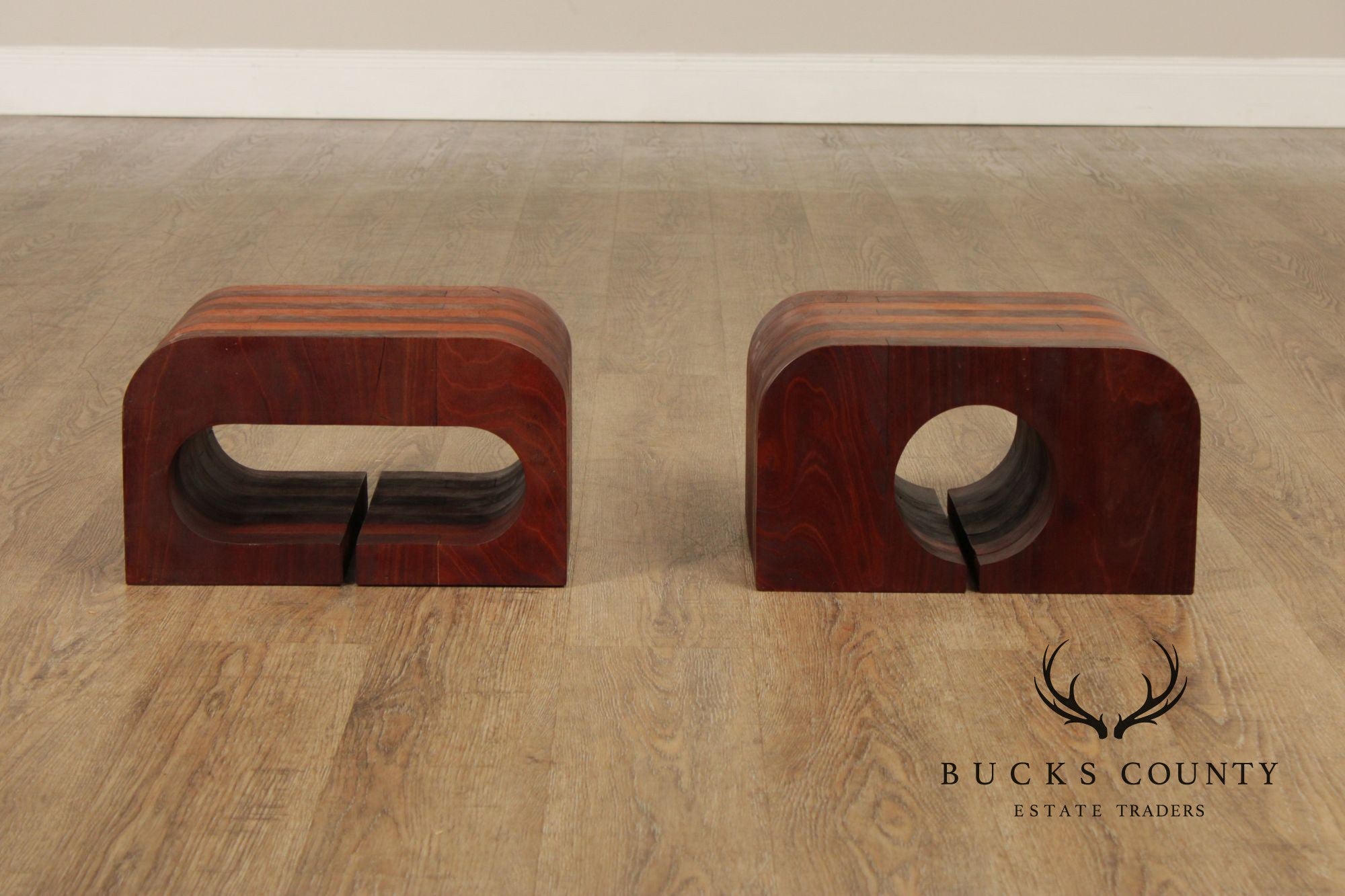 Mid Century Modern Pair of Rosewood Speaker Stands