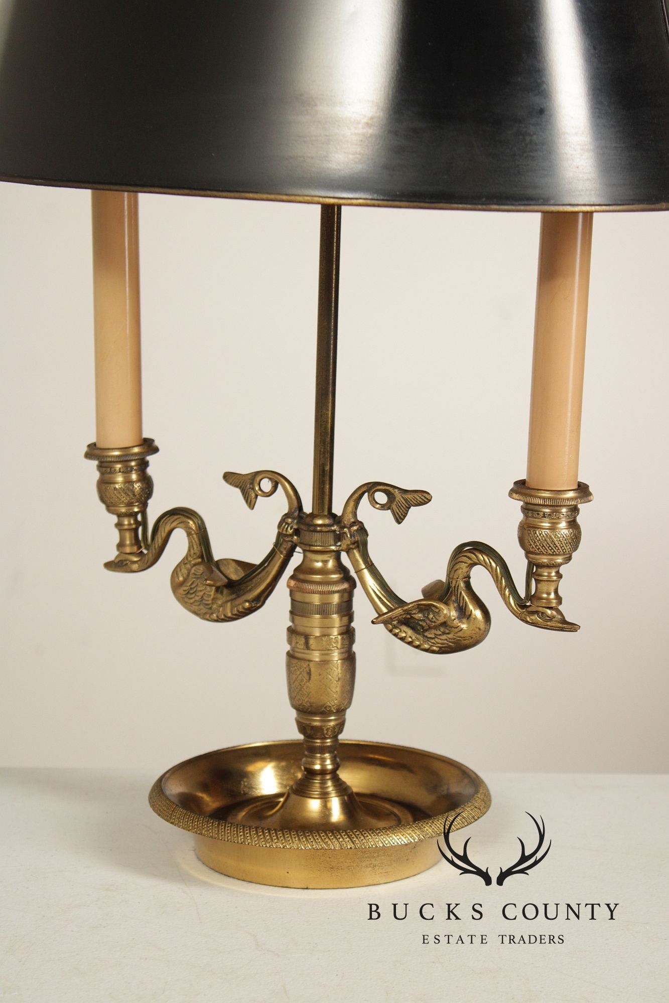 Vintage Brass Bouillotte Desk Lamp