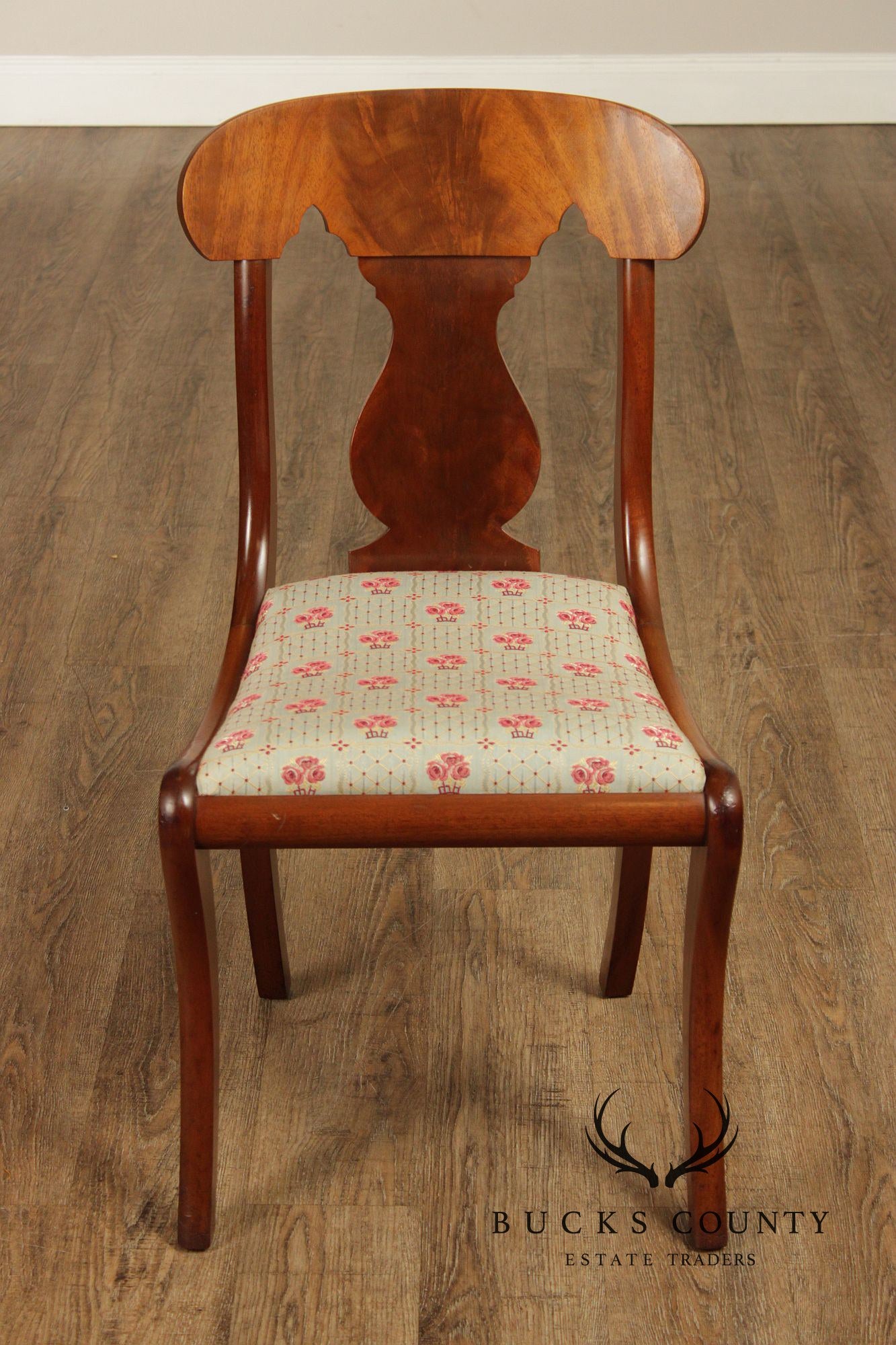 Biggs Furniture Empire Style Set of Eight Mahogany Dining Chairs