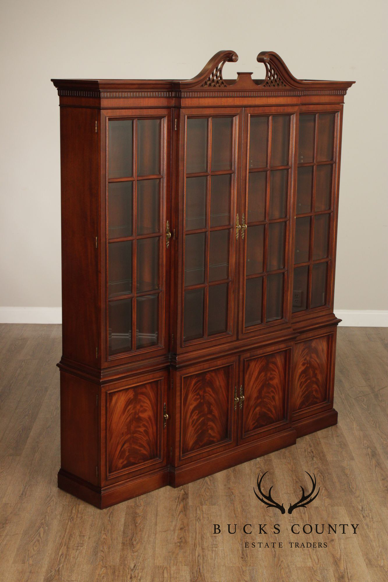 Hickory Chair Mahogany Breakfront China Cabinet
