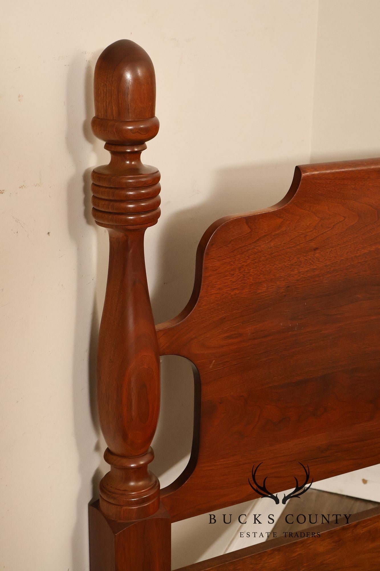 E.A. Clore & Sons Custom Walnut Queen Cannonball Bed