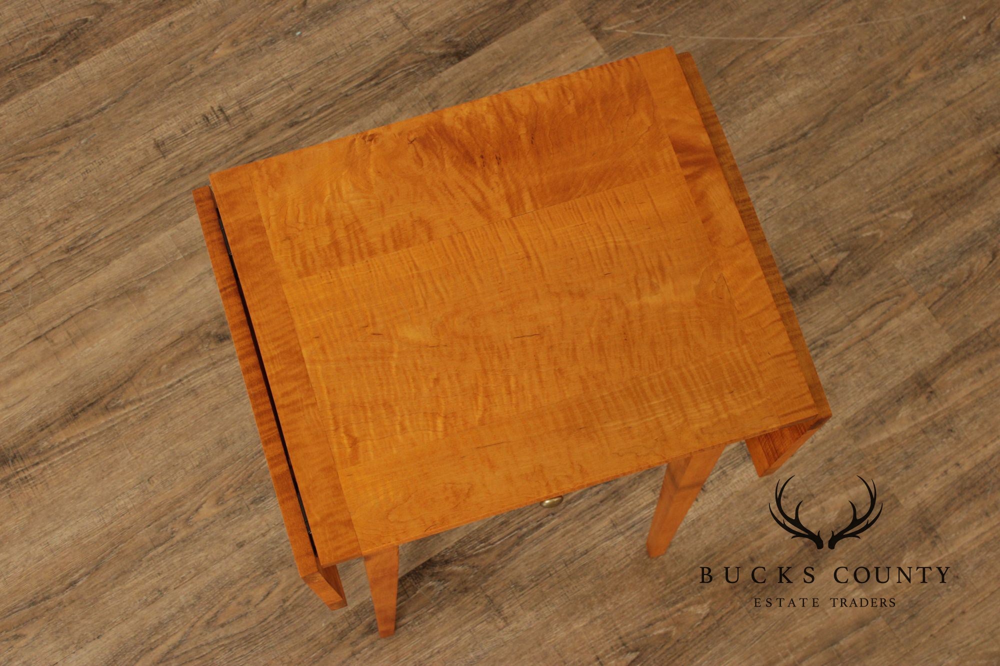 Federal Style Tiger Maple Pembroke Side Table