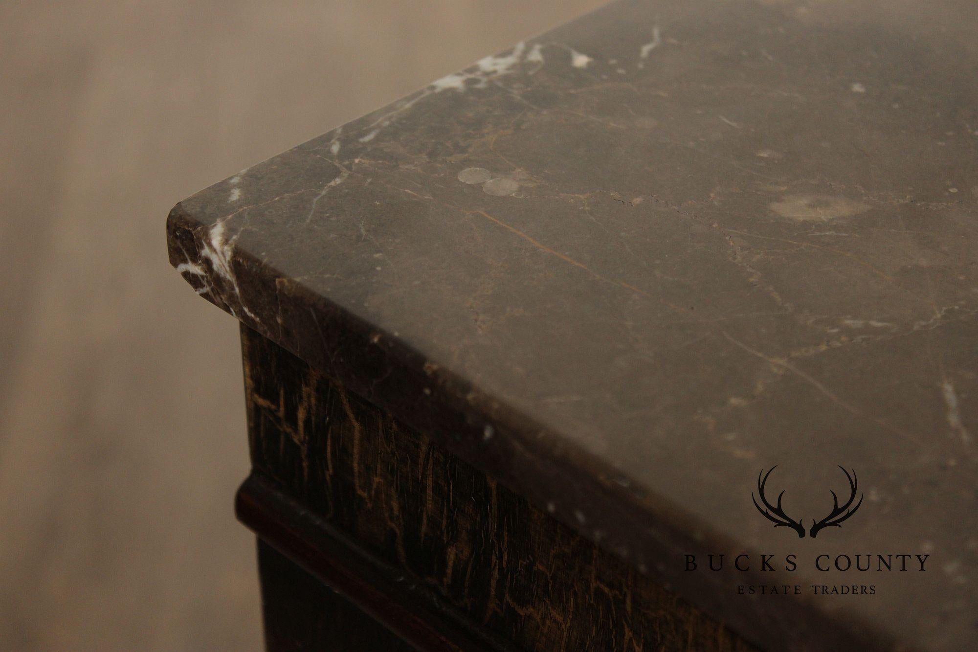 Hollywood Regency Style Pair Of Mirrored Cabinets With Marble Tops
