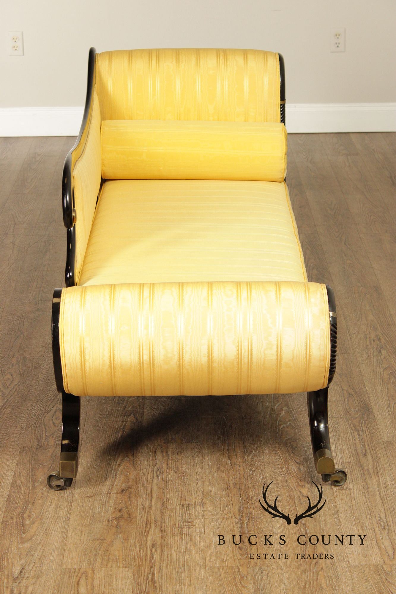 English Regency Style Ebonized Recamier Chaise Lounge