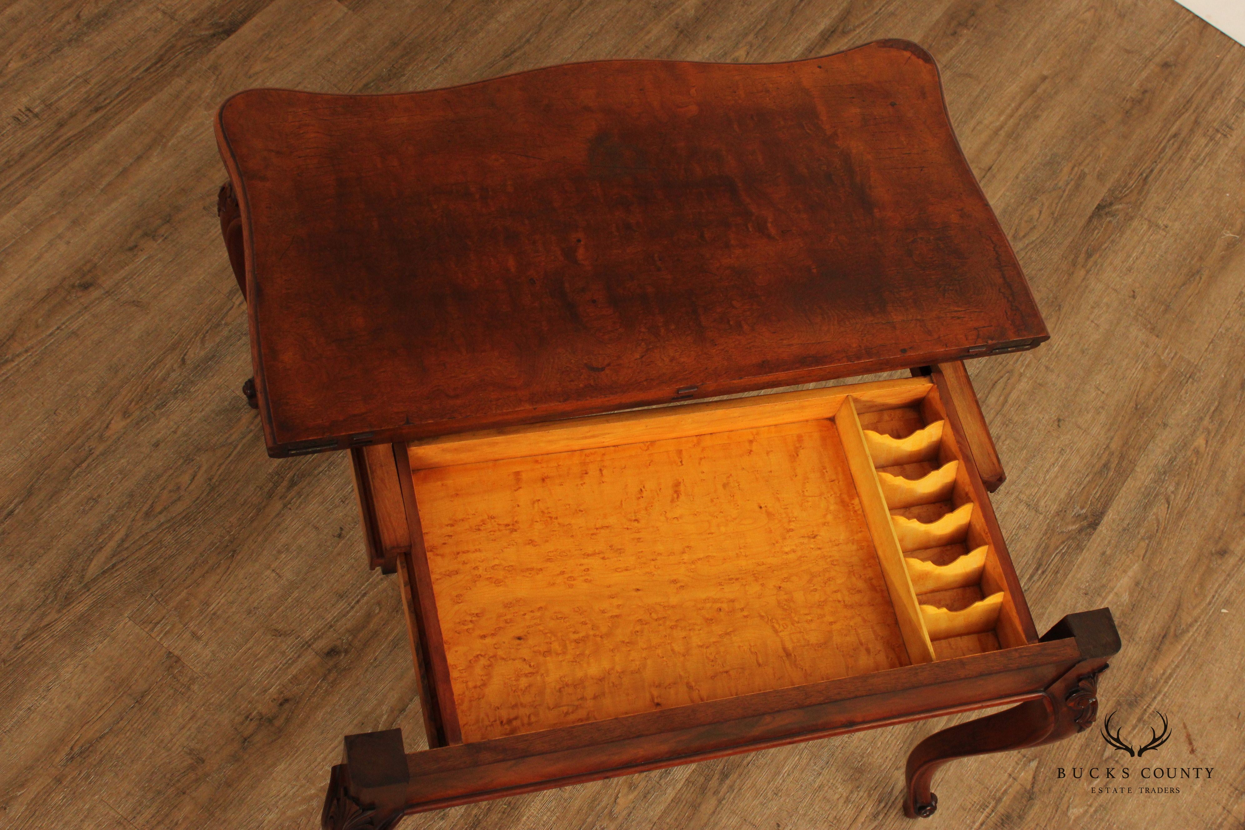 Antique French Louis XV Style Walnut Folding Card Table
