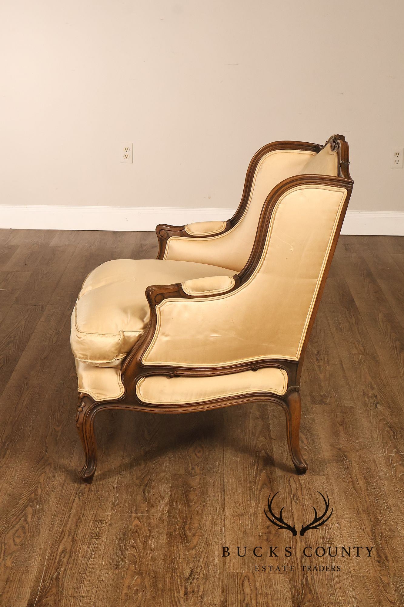 French Louis XV Style Wingback Bergere Chair