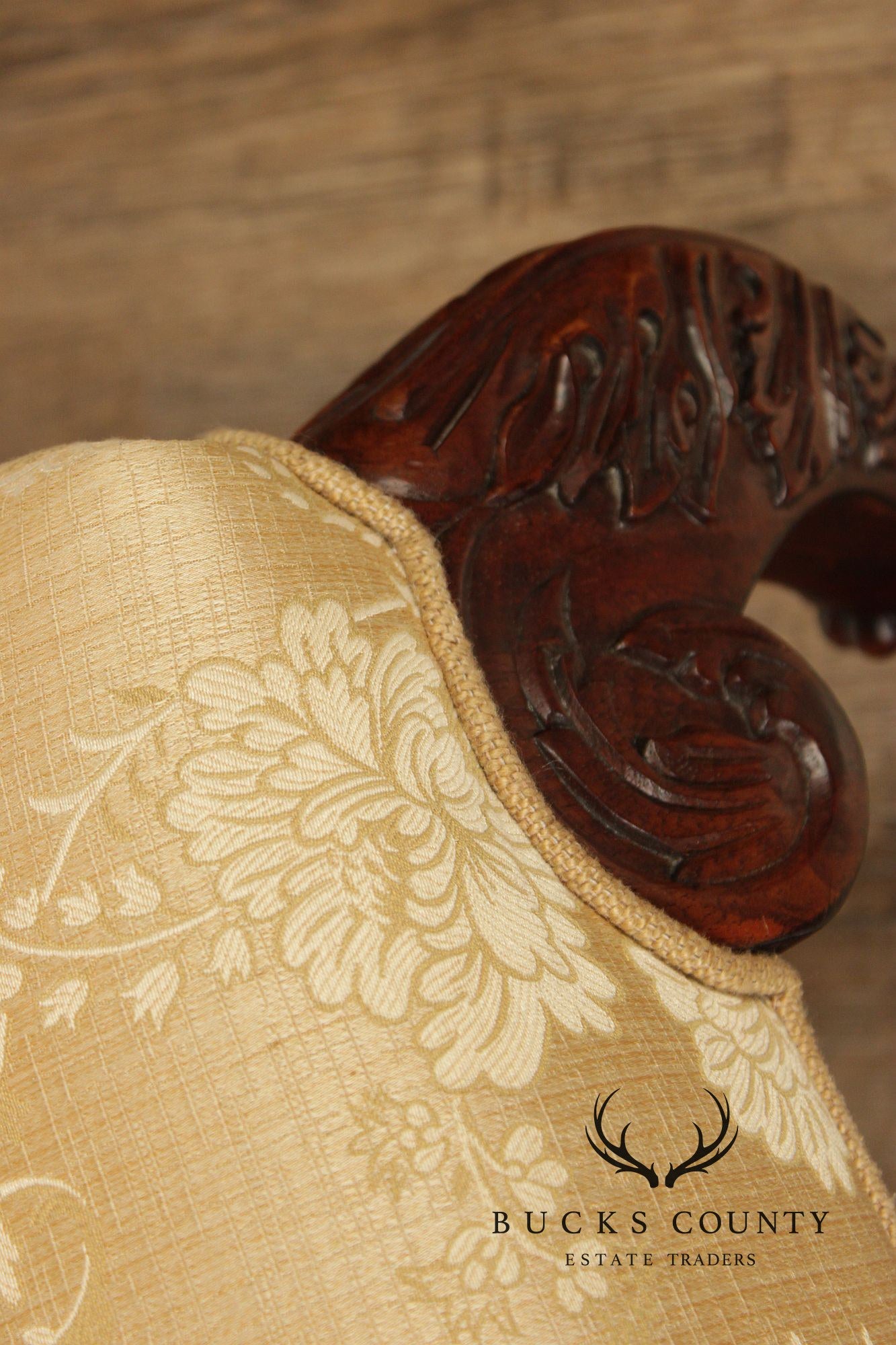 Century Furniture Pair Of Chippendale Style Carved Mahogany Upholstered Armchairs