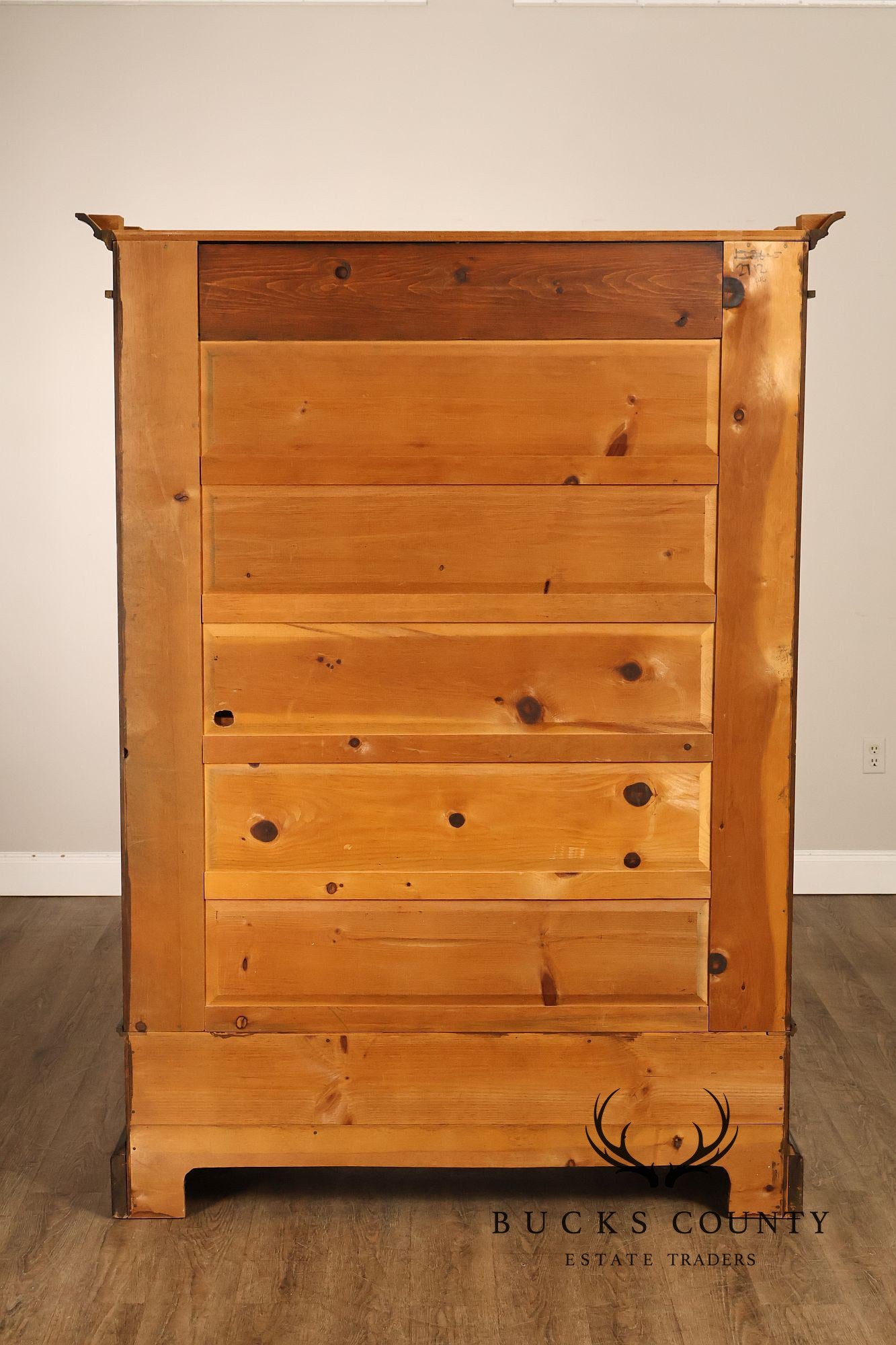 American Country Primitive Style Painted Linen Cabinet