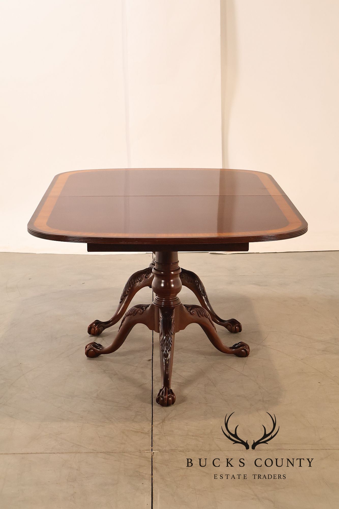 Ethan Allen '18th Century Mahogany' Double Pedestal Dining Table