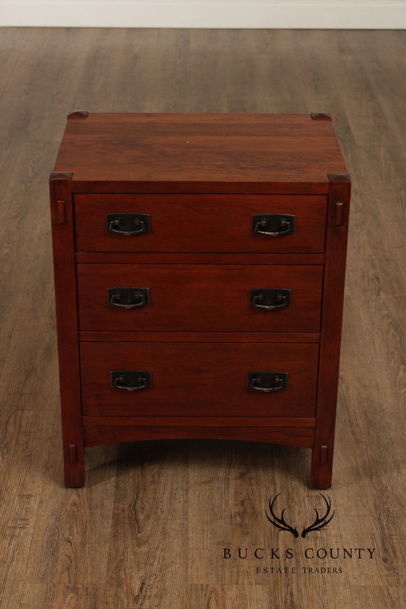 Stickley Mission Collection Pair of Cherry Three-Drawer Night Stands