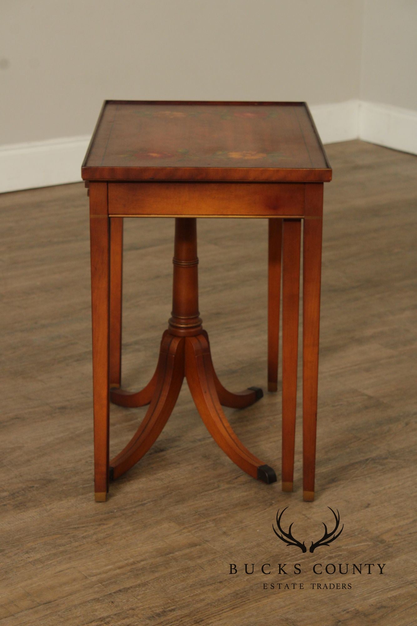 1930's Imperial Furniture Edwardian Set of Three Satinwood Nesting Tables