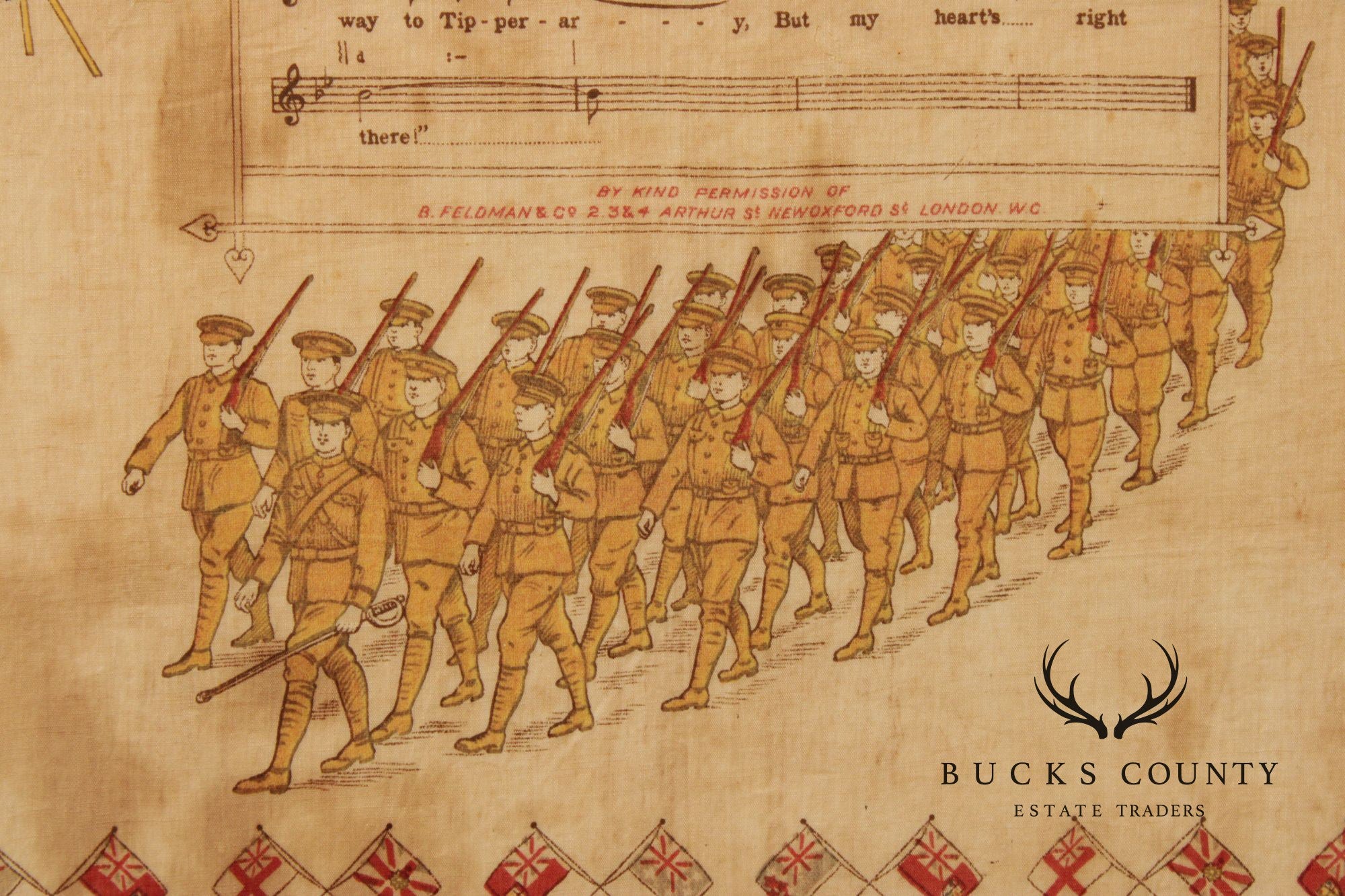 World War I Era Framed Handkerchief