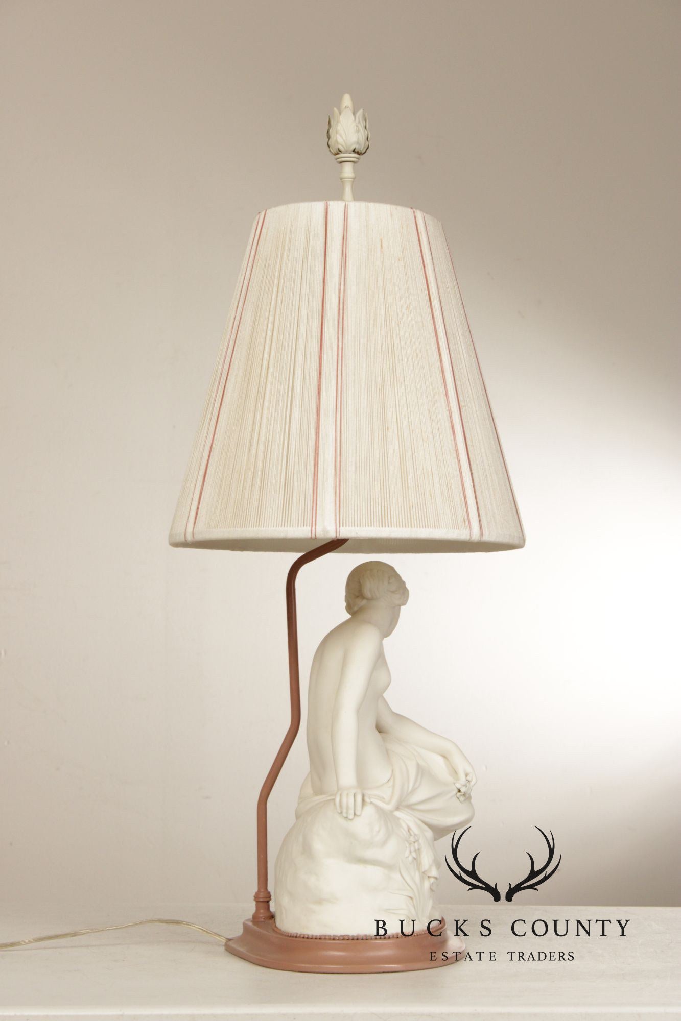 William Calder Marshall Bisque 'Resignation' Table Lamp