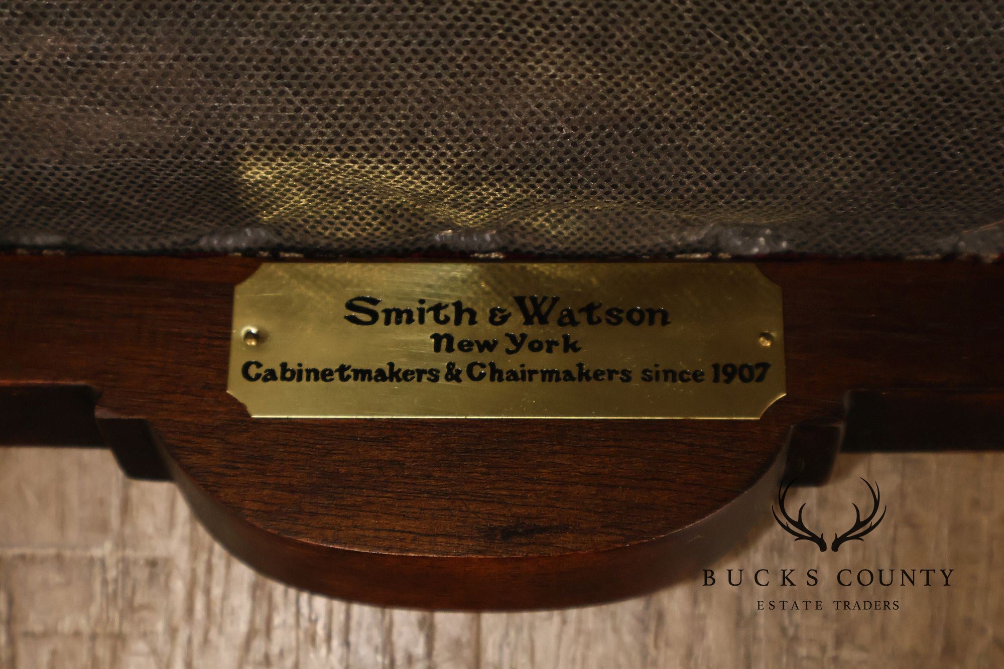 Smith & Watson Georgian Style Carved Mahogany Upholstered Stool