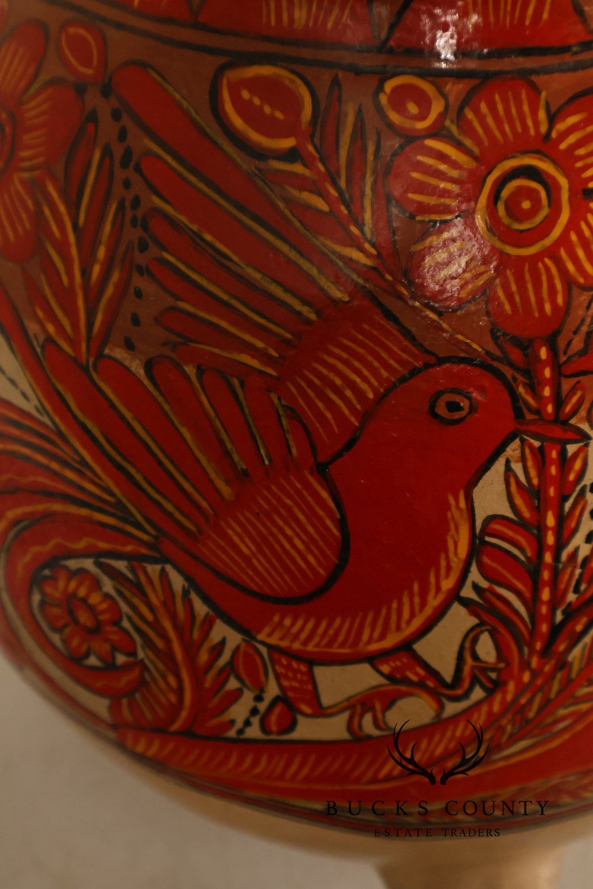 Mexican Folk Art Pottery Vase