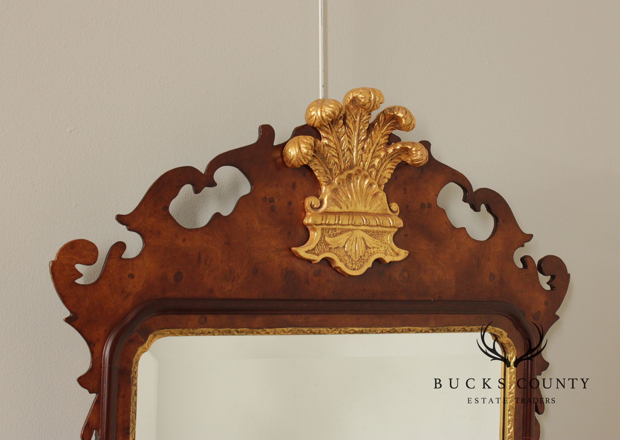 Friedman Brothers Colonial Williamsburg Burlwood Wall Mirror