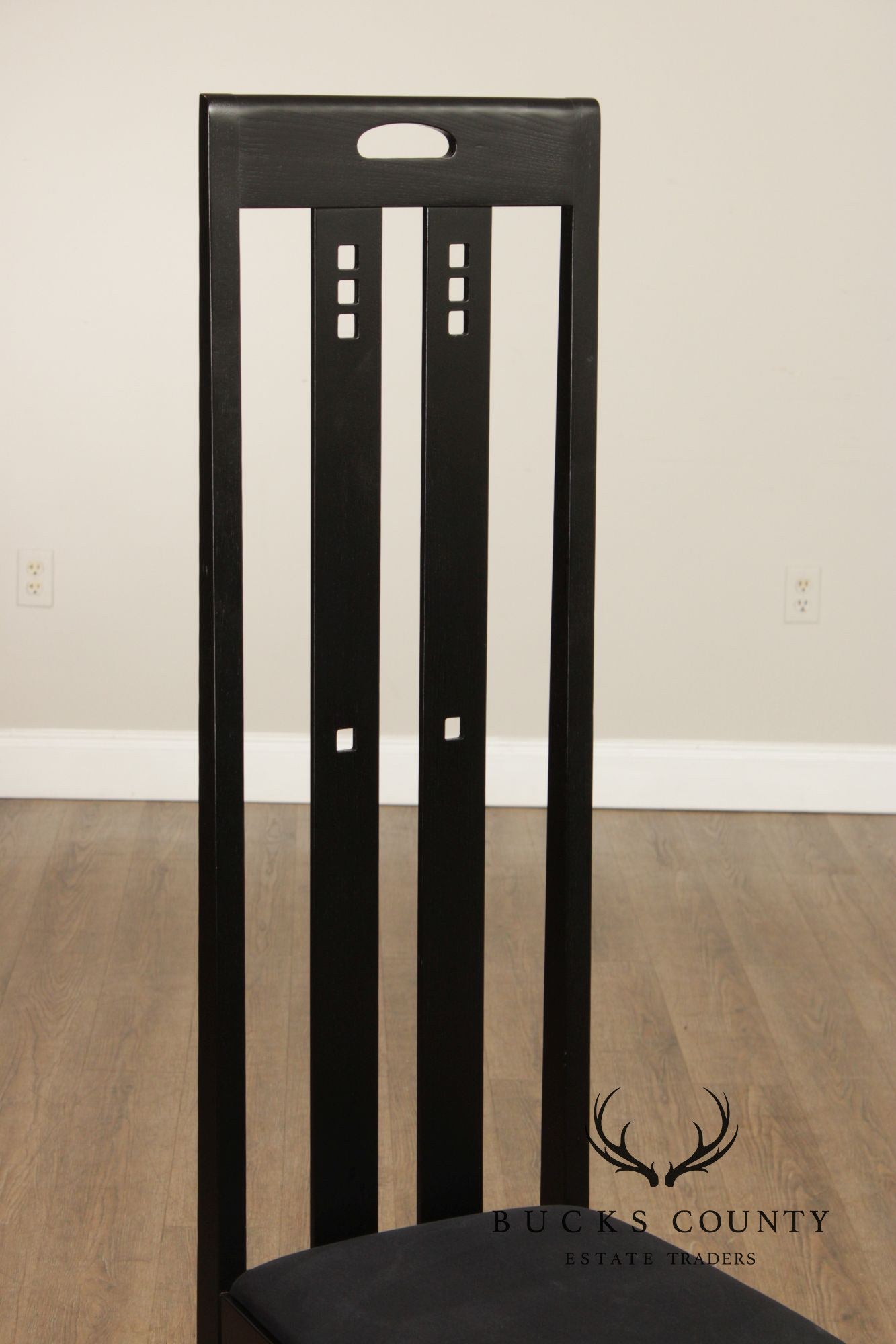 Cassina Ebonized 'Ingram' Tall Side Chair After Charles Rennie Mackintosh