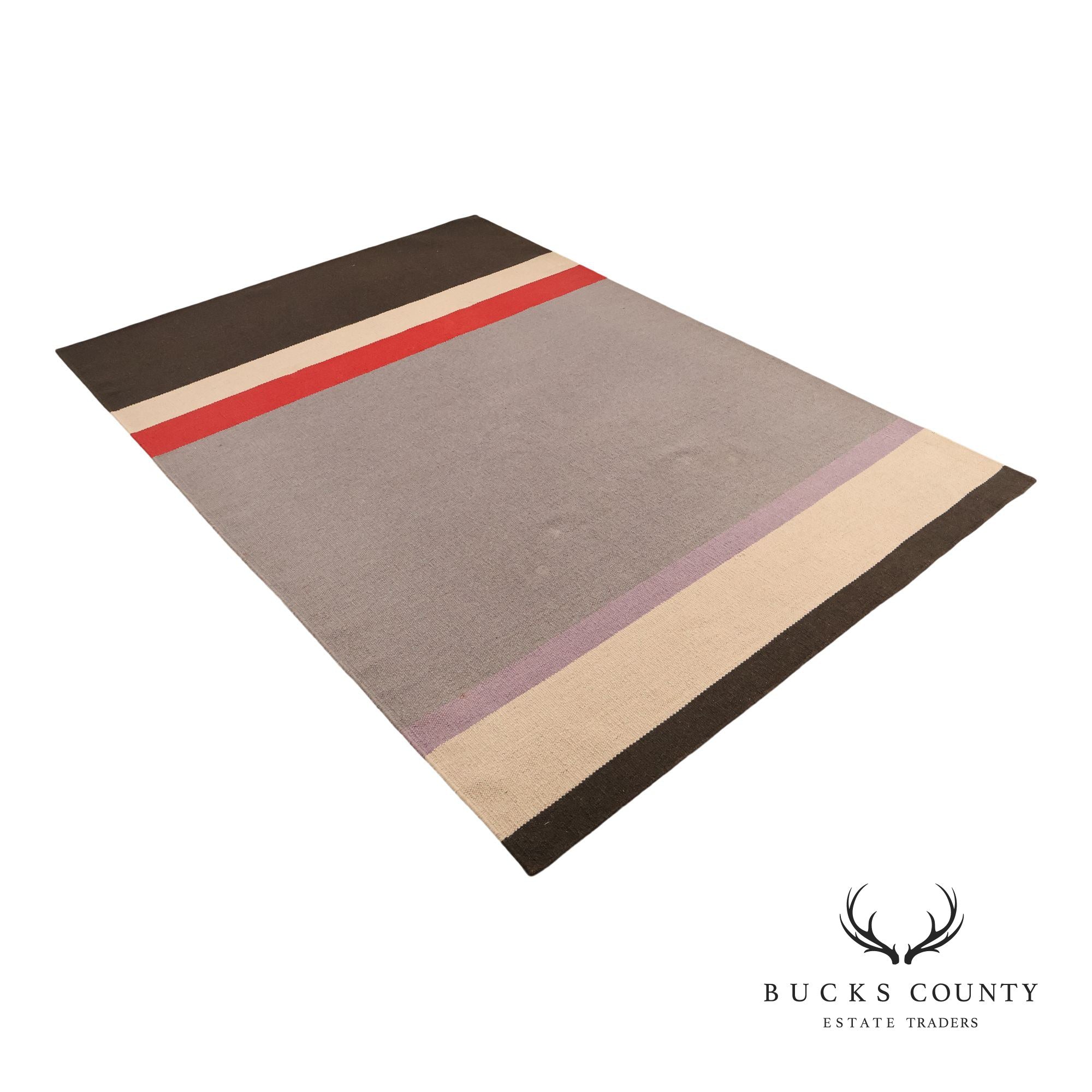 Calligaris Objects Contemporary Wool Color Block Area Rug, 6 x 10