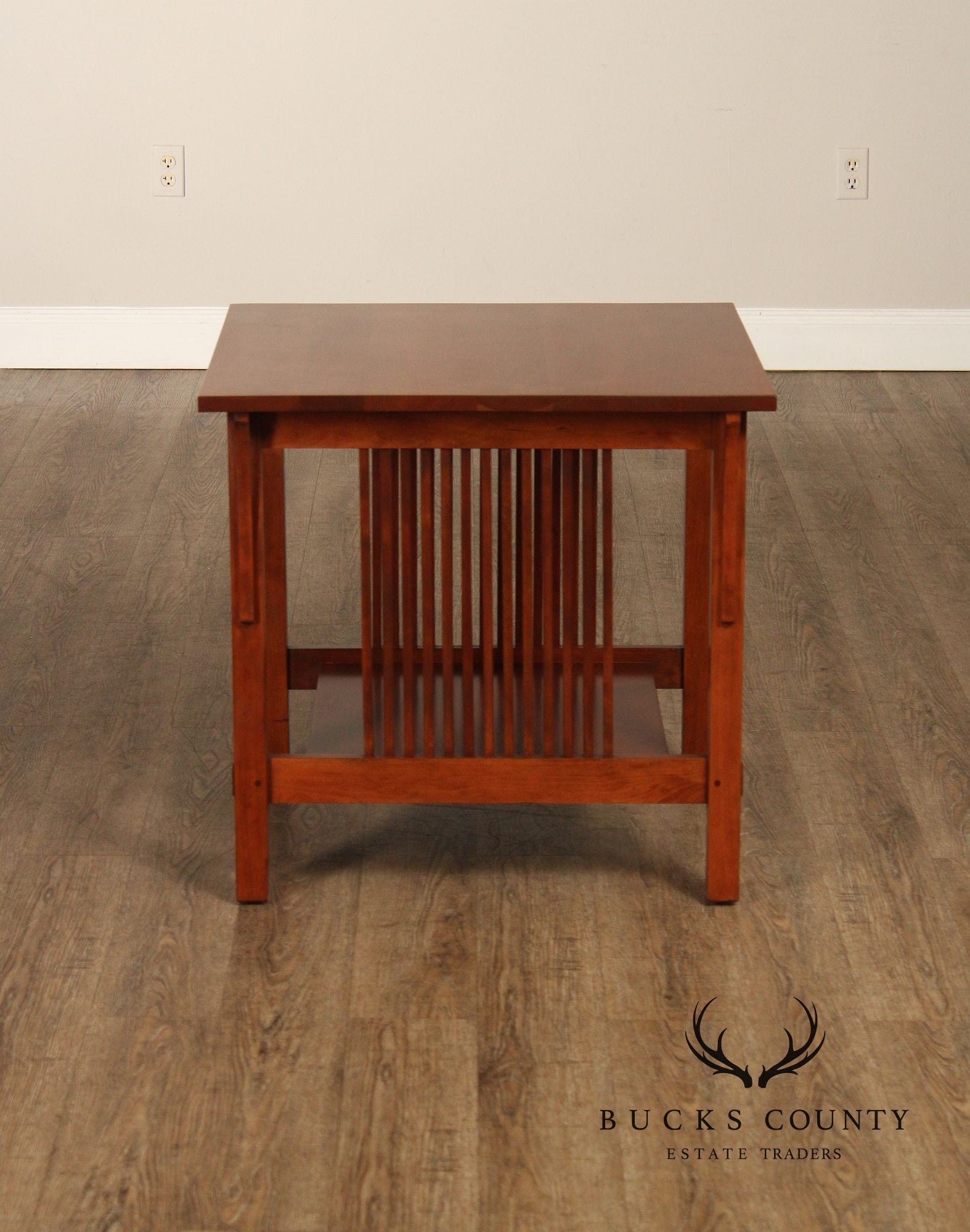 Stickley Mission Collection Pair Of Cherry Spindle Side Tables