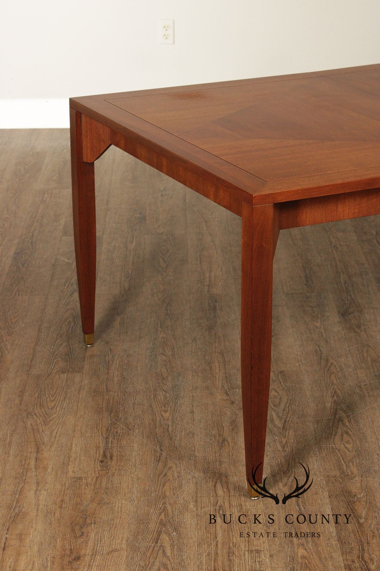Baker Furniture Mid-Century Modern Style Walnut Extension Dining Table