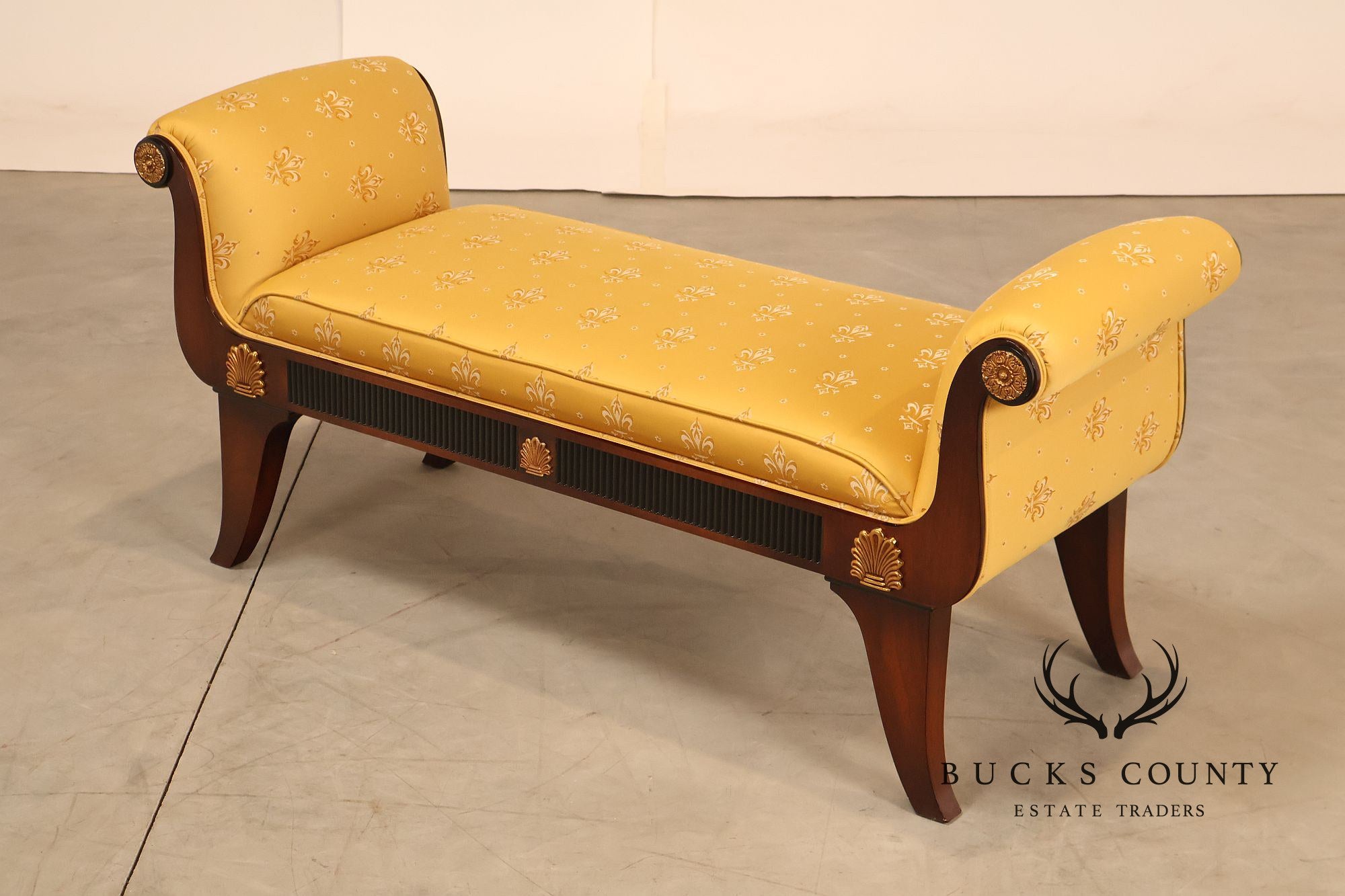 Mariner Furniture Empire Style Mahogany Window Bench