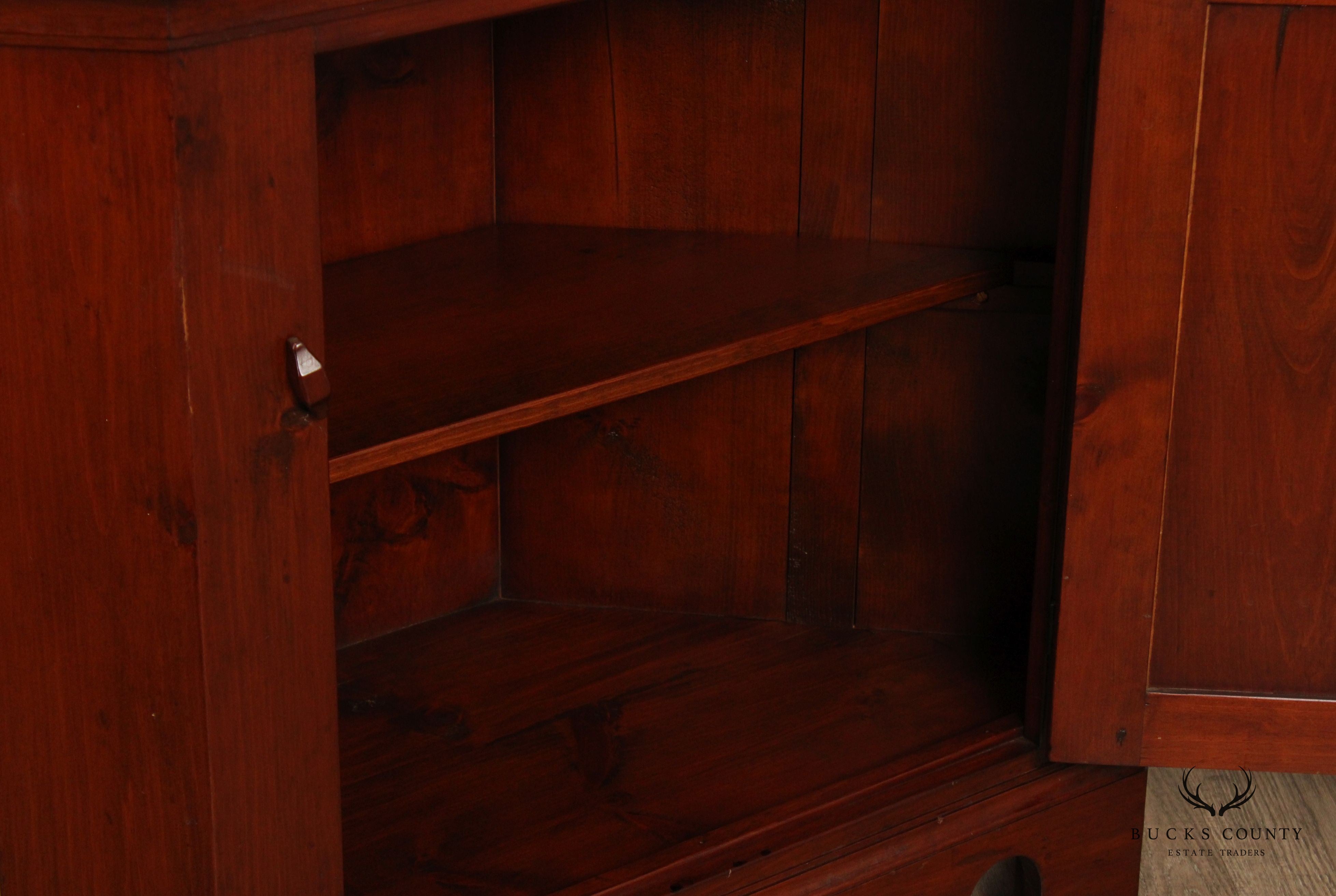 Custom Quality Early American Style Pine Corner Cabinet