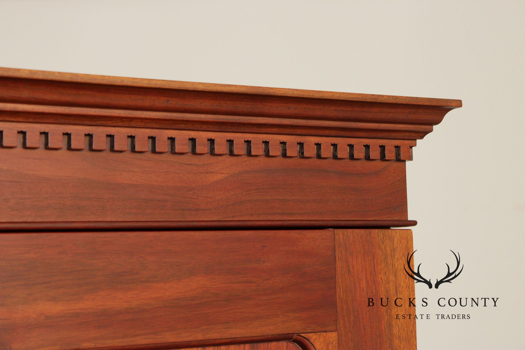 Antique American Walnut Chest With Blind Door Bookcase Top