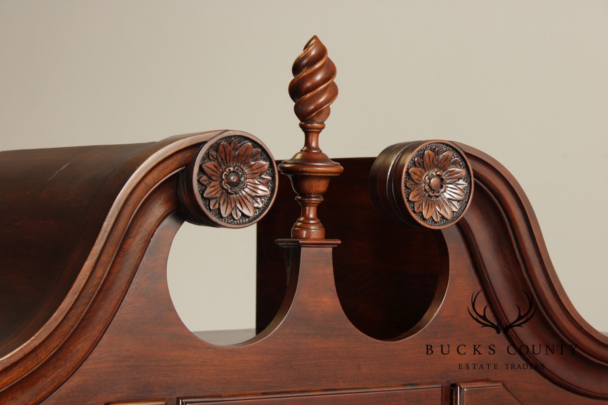 Statton Chippendale Style Cherry Chest on Chest