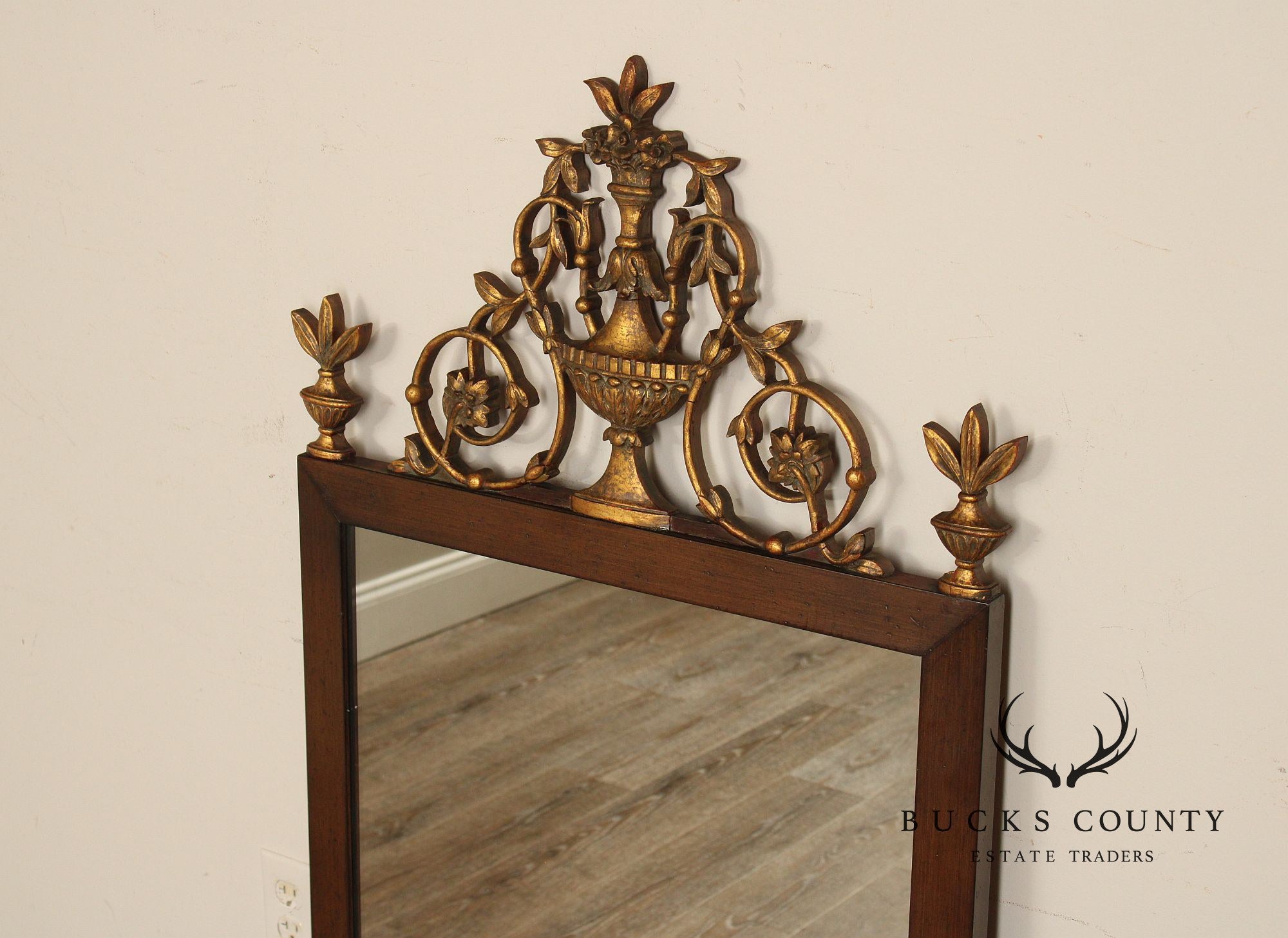 John Widdicomb Adam Style Mahogany And Partial Gilt Wall Mirror