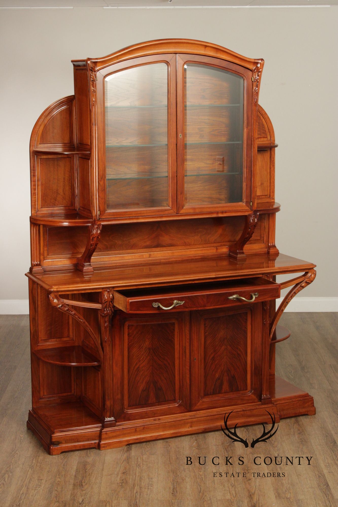 Louis Majorelle Art Nouveau Carved Mahogany 'Chicoree' Buffet