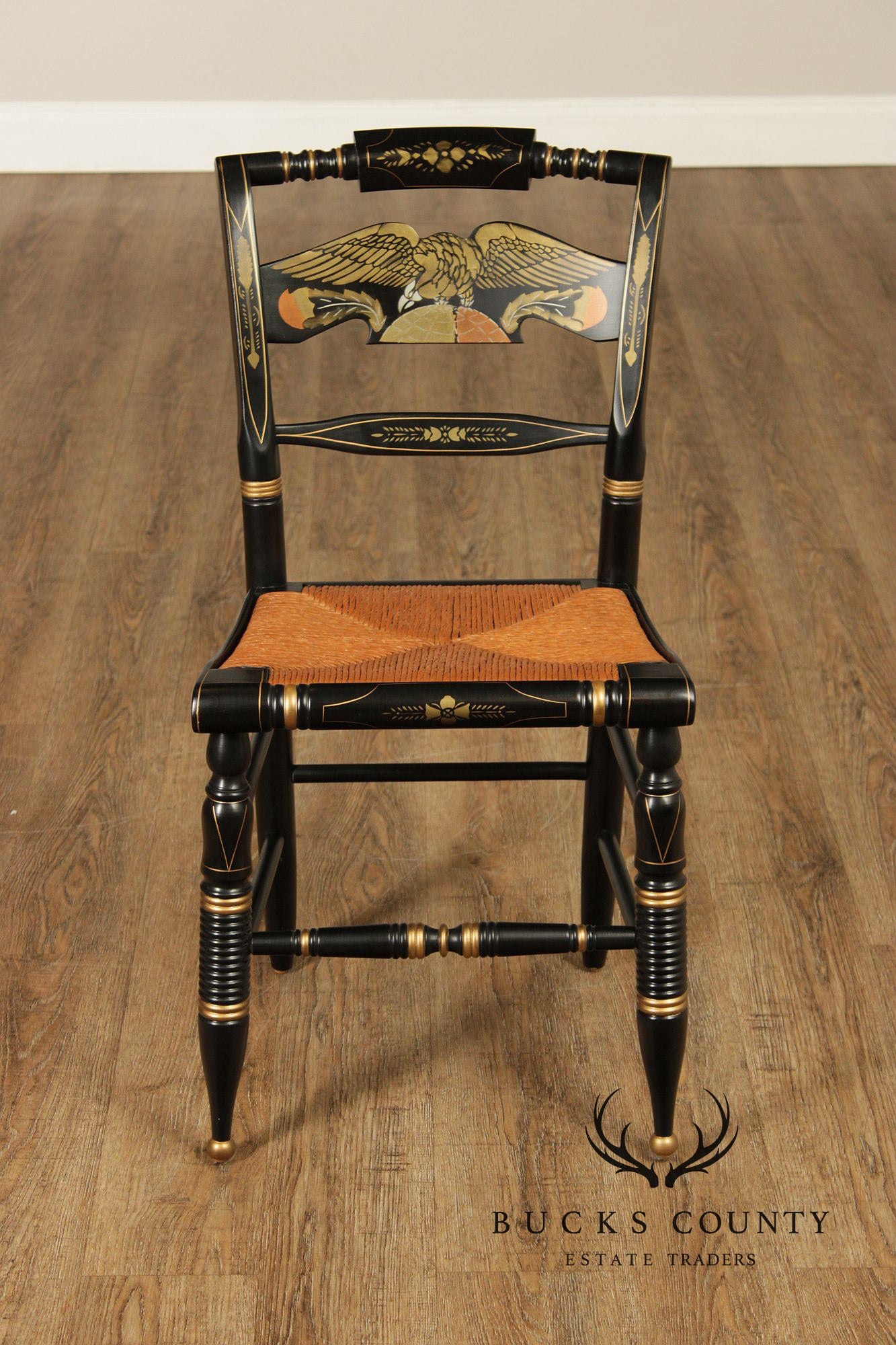 Ethan Allen Hitchcock Style Hand Painted Eagle Side Chair