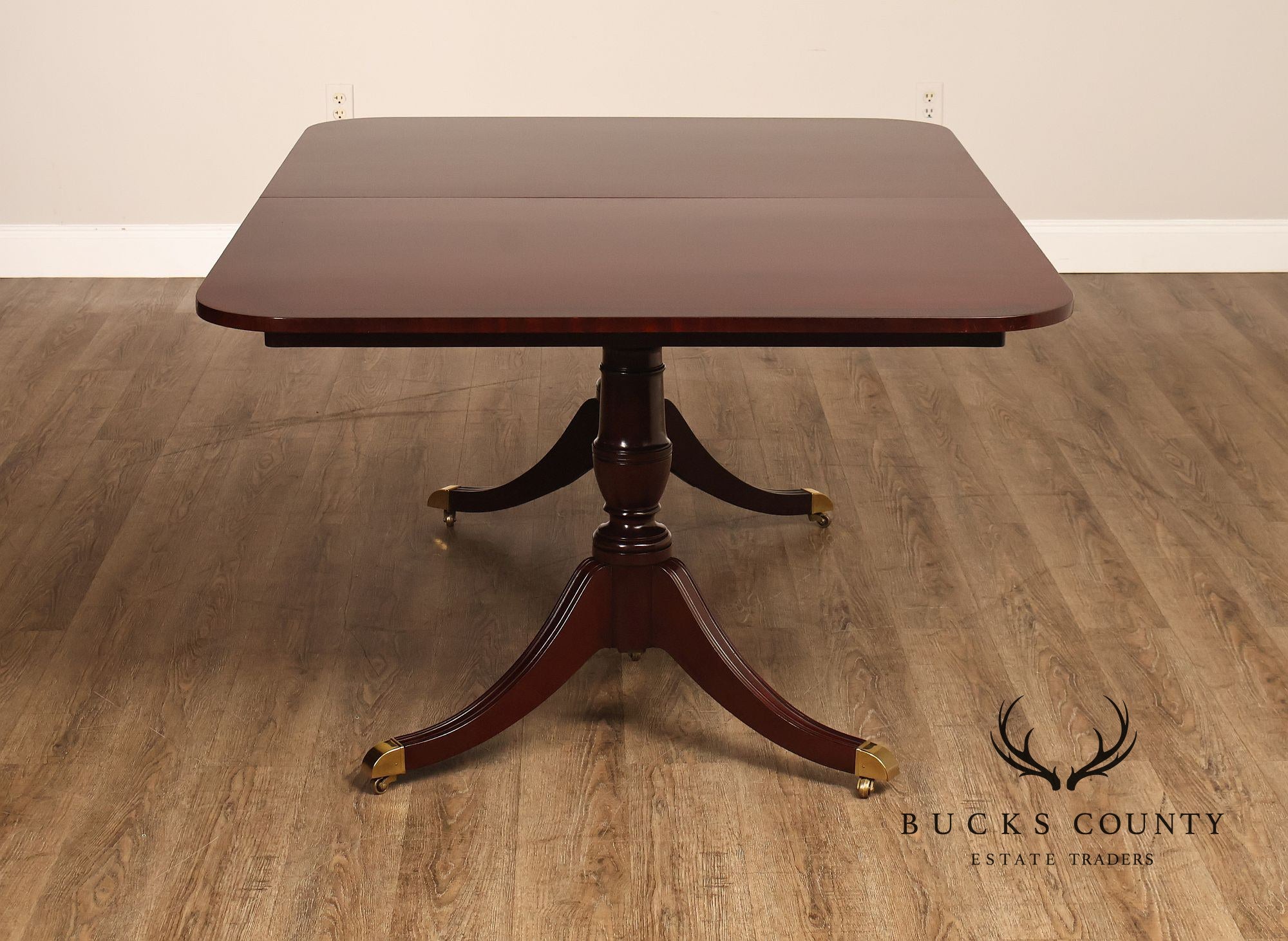 Kindel Regency Style Double Pedestal Mahogany Dining Table