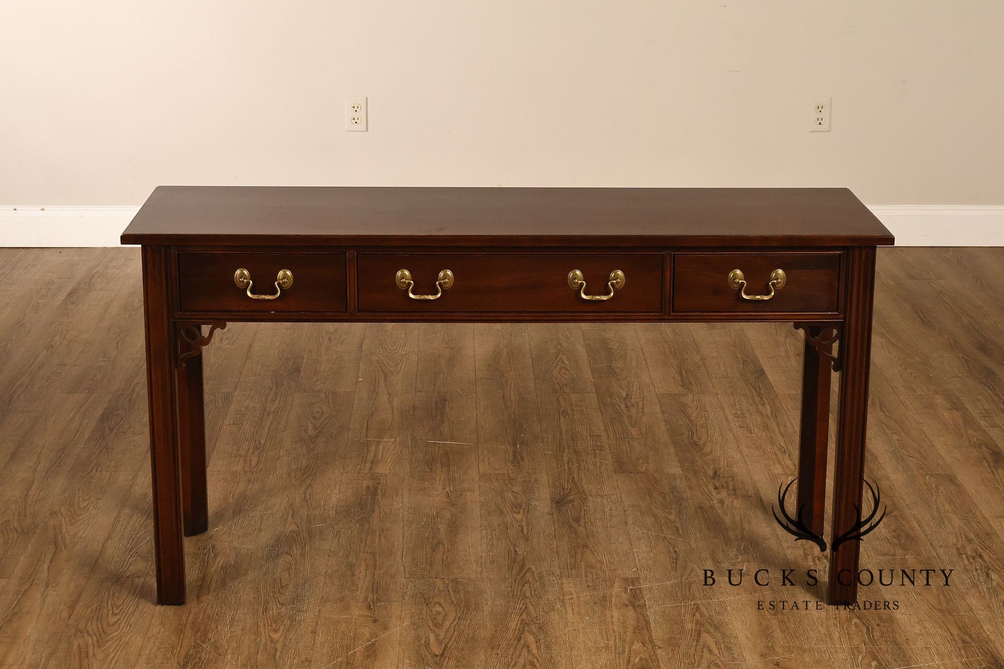 Ethan Allen Chippendale Style Georgian Court Cherry Sofa Table